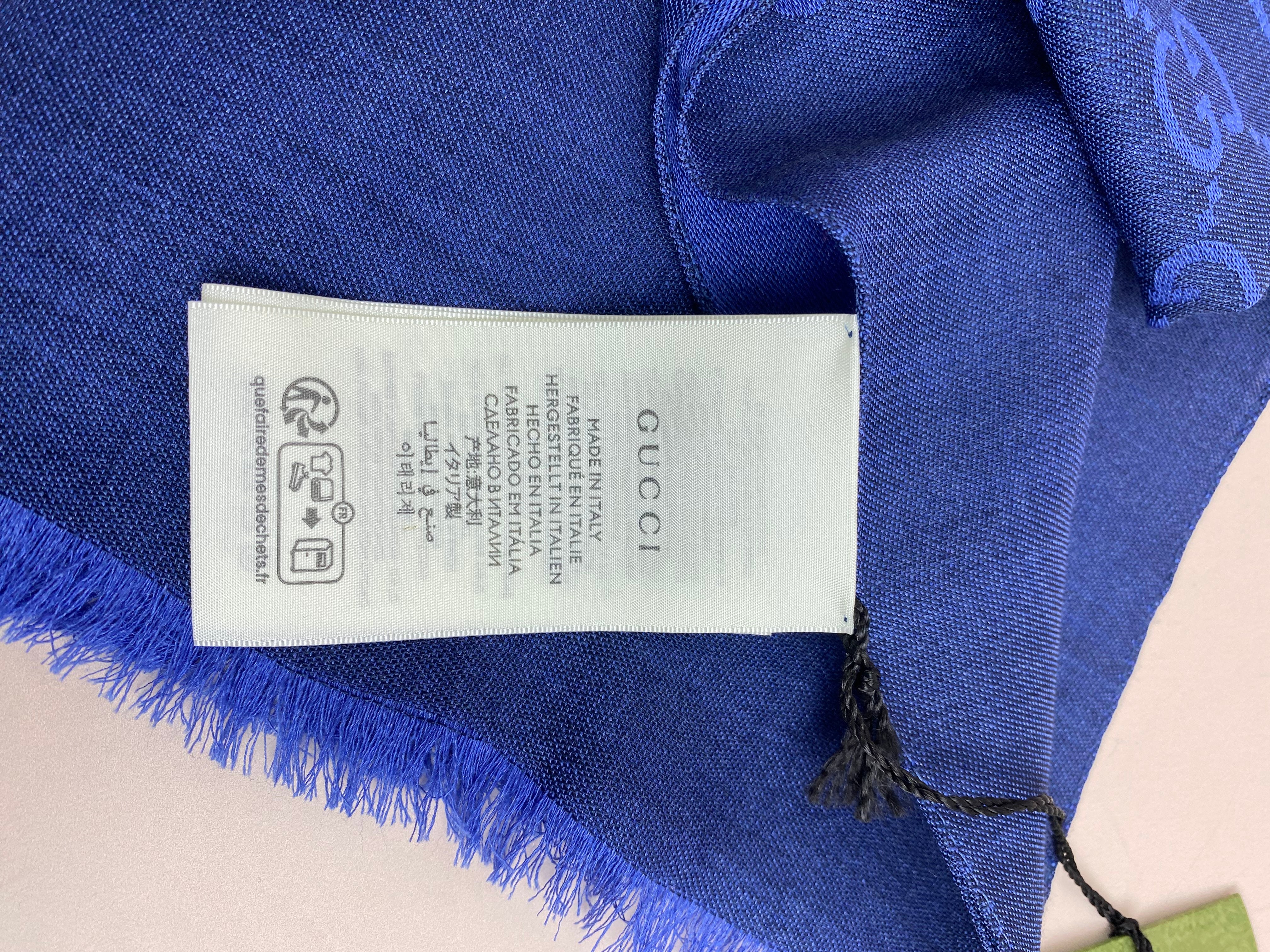Gucci Blue GG Scarf