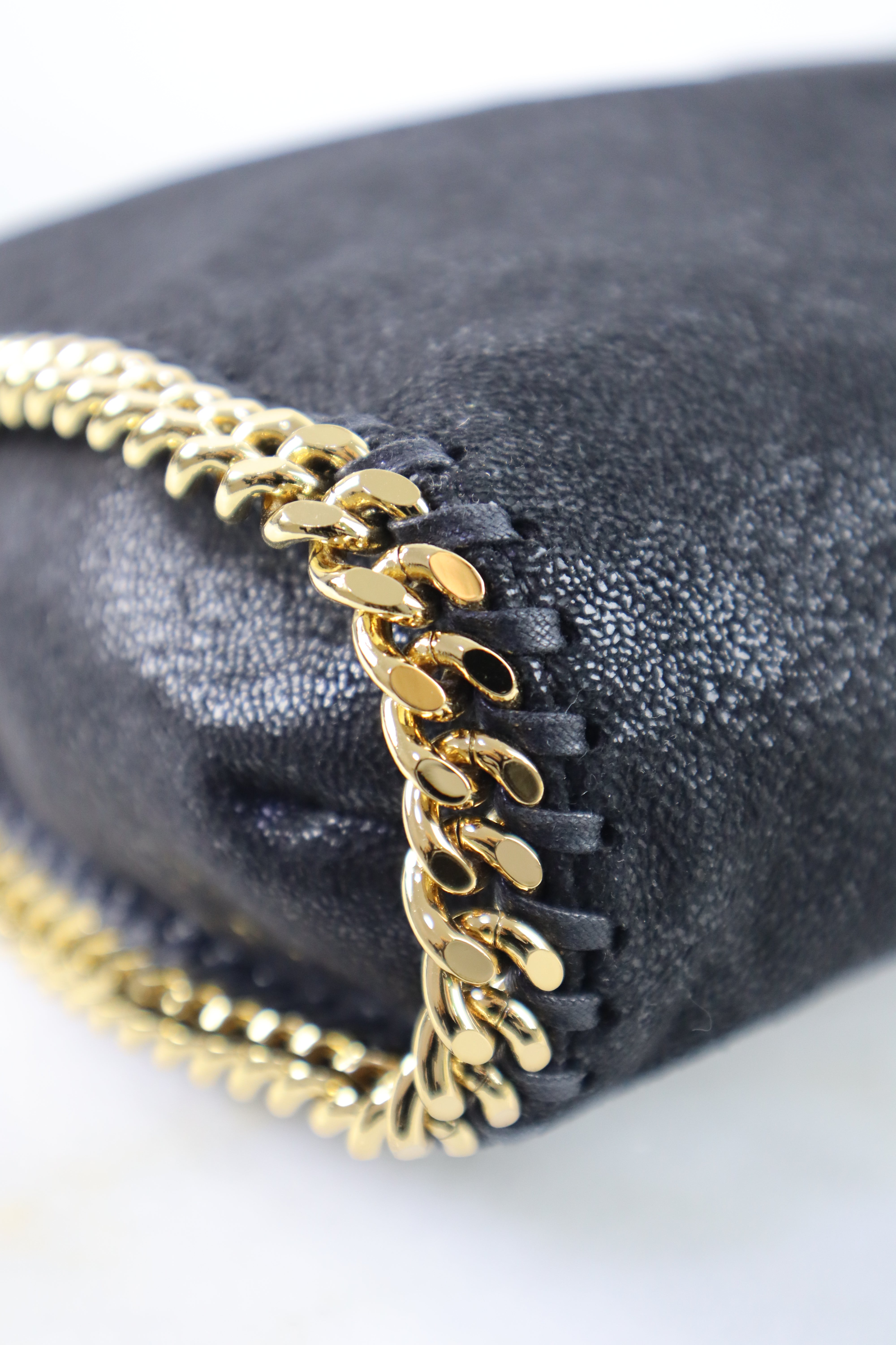 Stella Mccartney Black Falabella Fold Over Bag