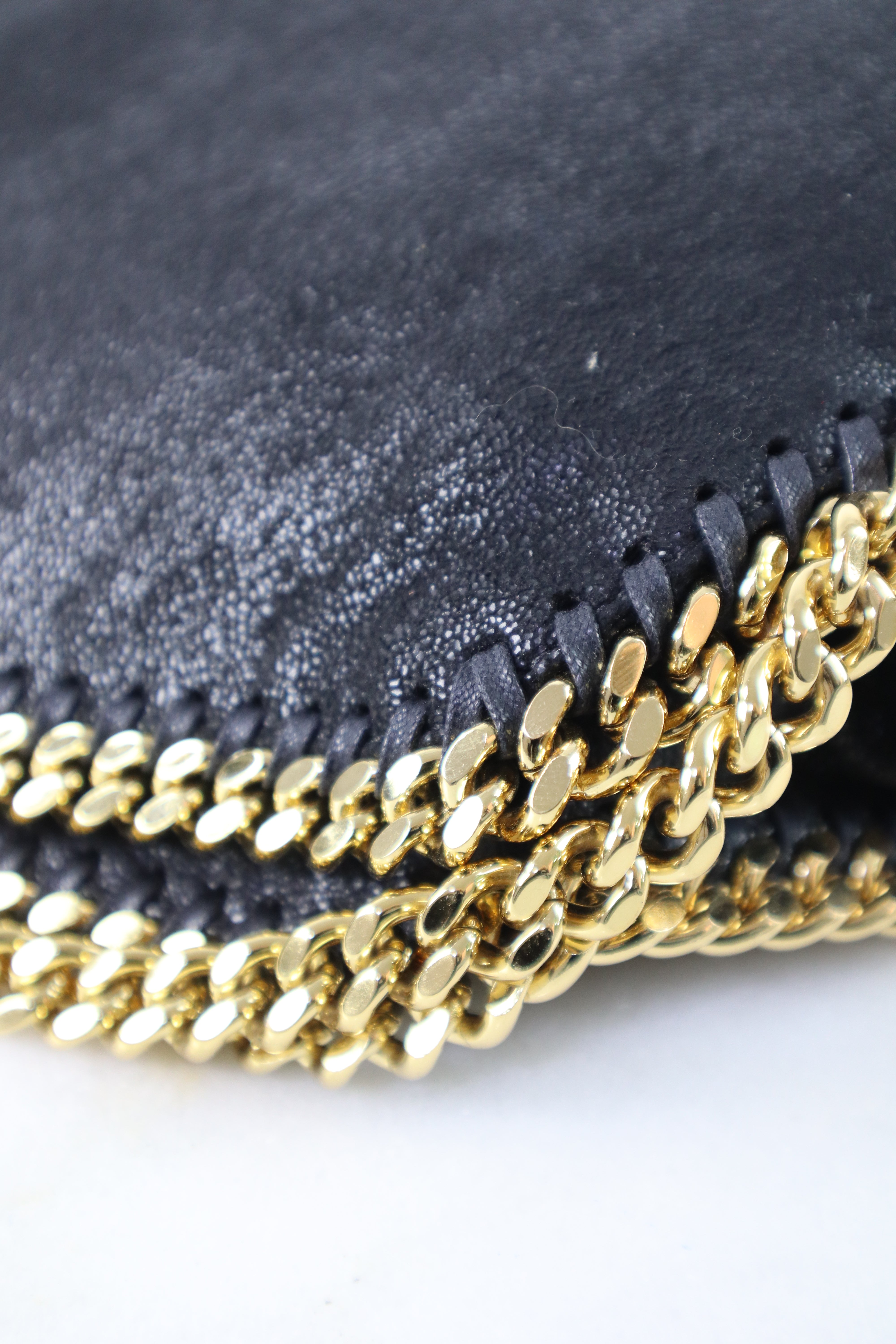 Stella Mccartney Black Falabella Fold Over Bag