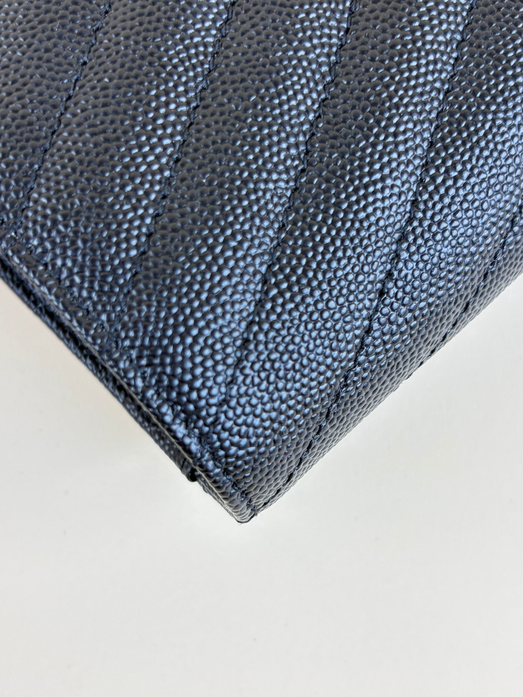YSL Black Cassandre Matelasse Flap Pouch