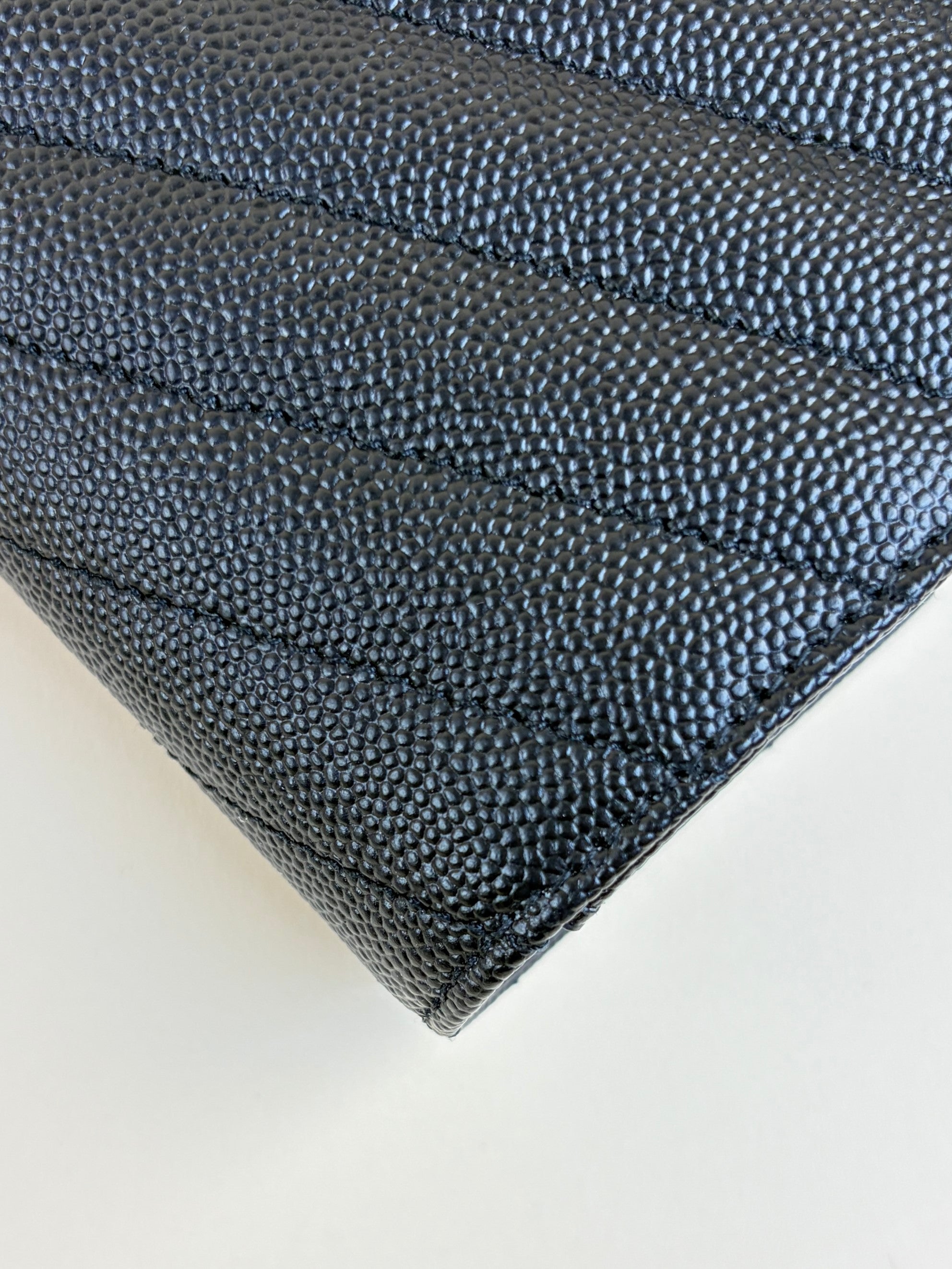 YSL Black Cassandre Matelasse Flap Pouch
