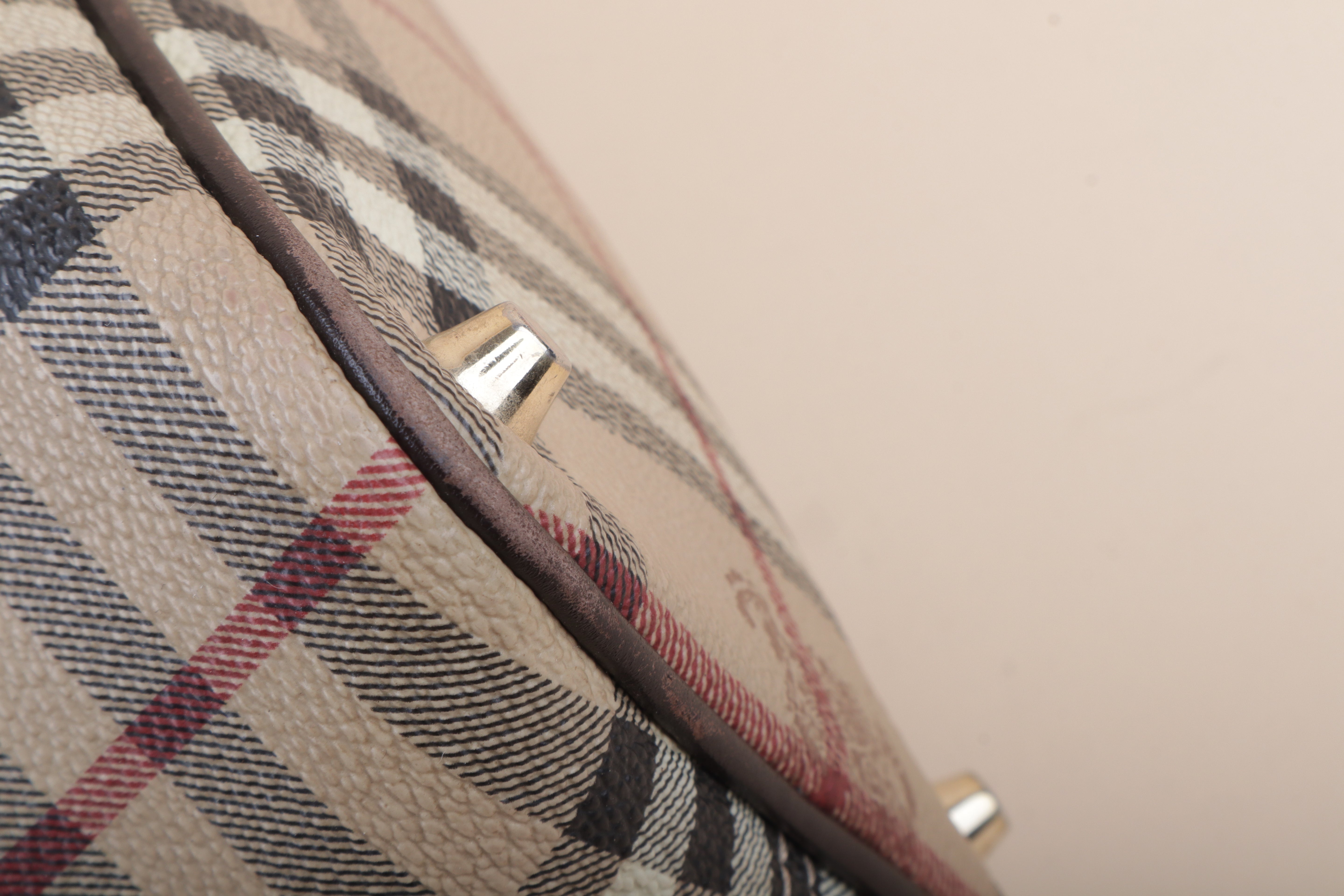 Burberry Bicolor Haymarket Check Regent Tote Medium Shoulder Bag