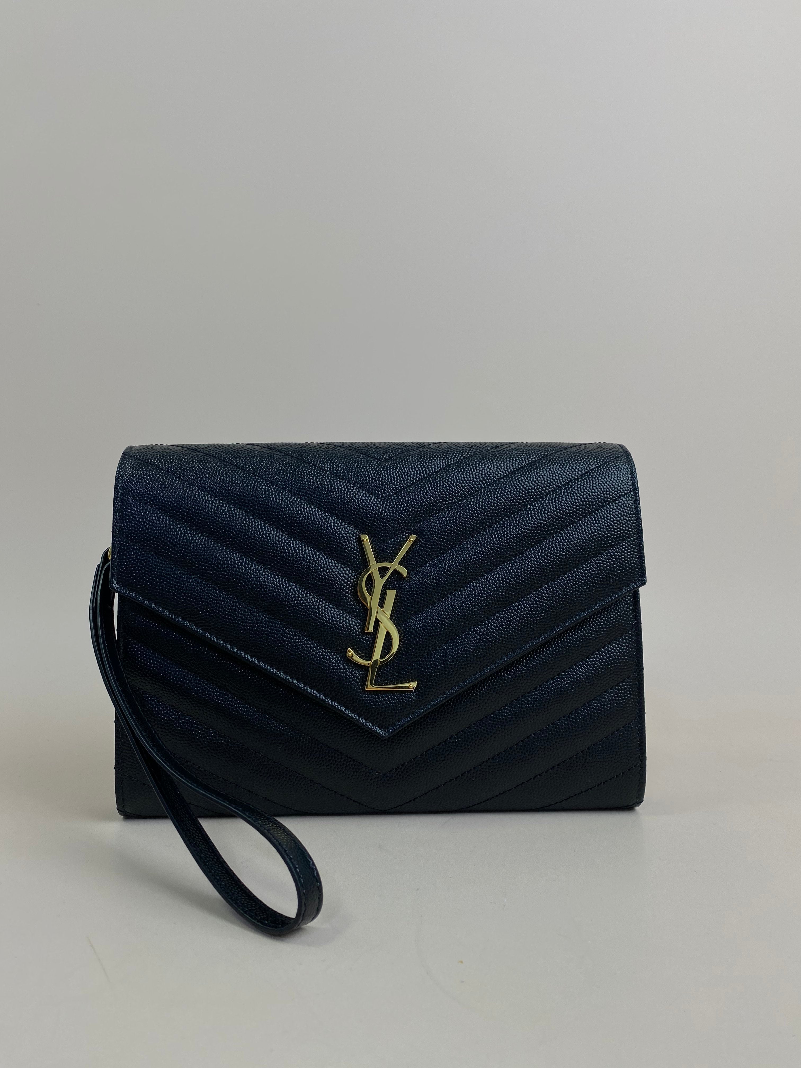 YSL Black Cassandra Flap Pouch