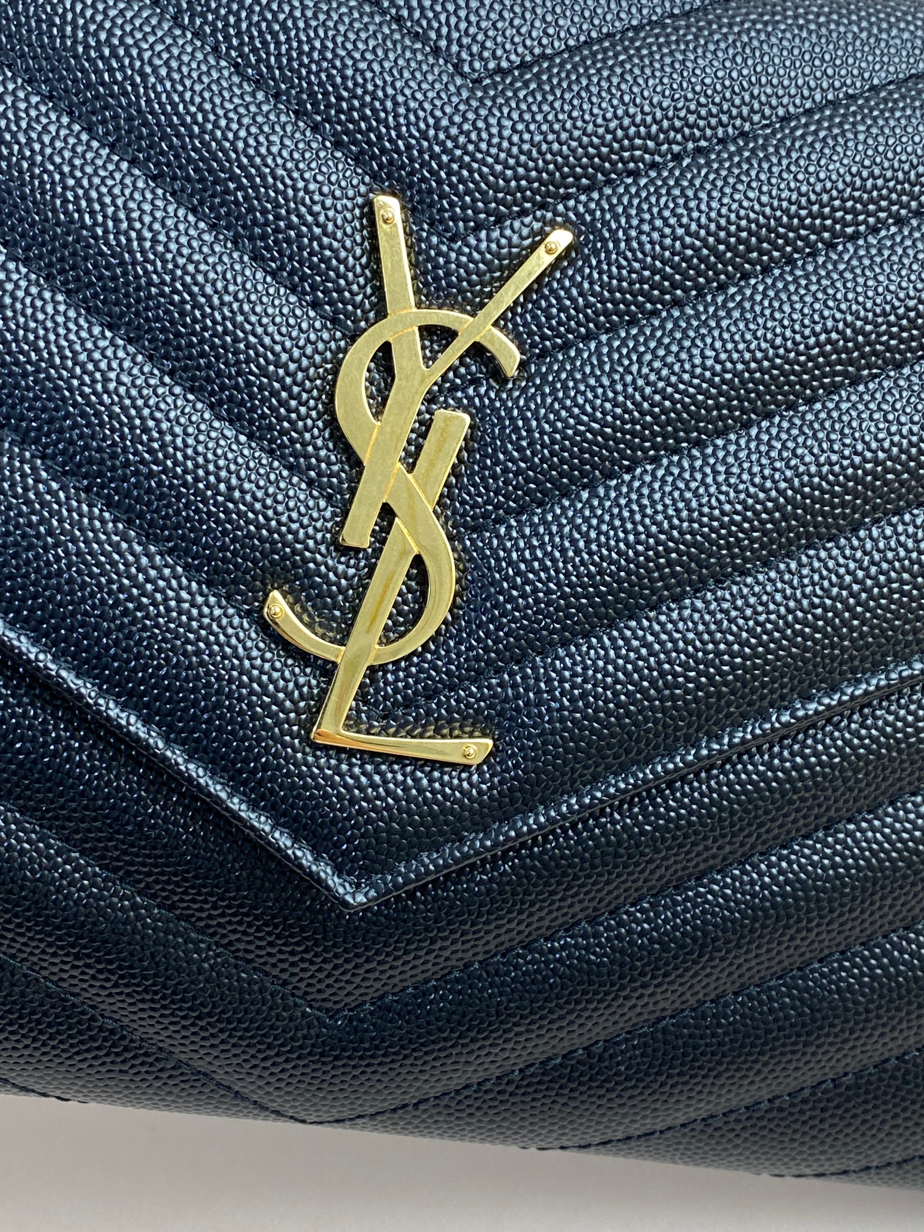 YSL Black Cassandra Flap Pouch