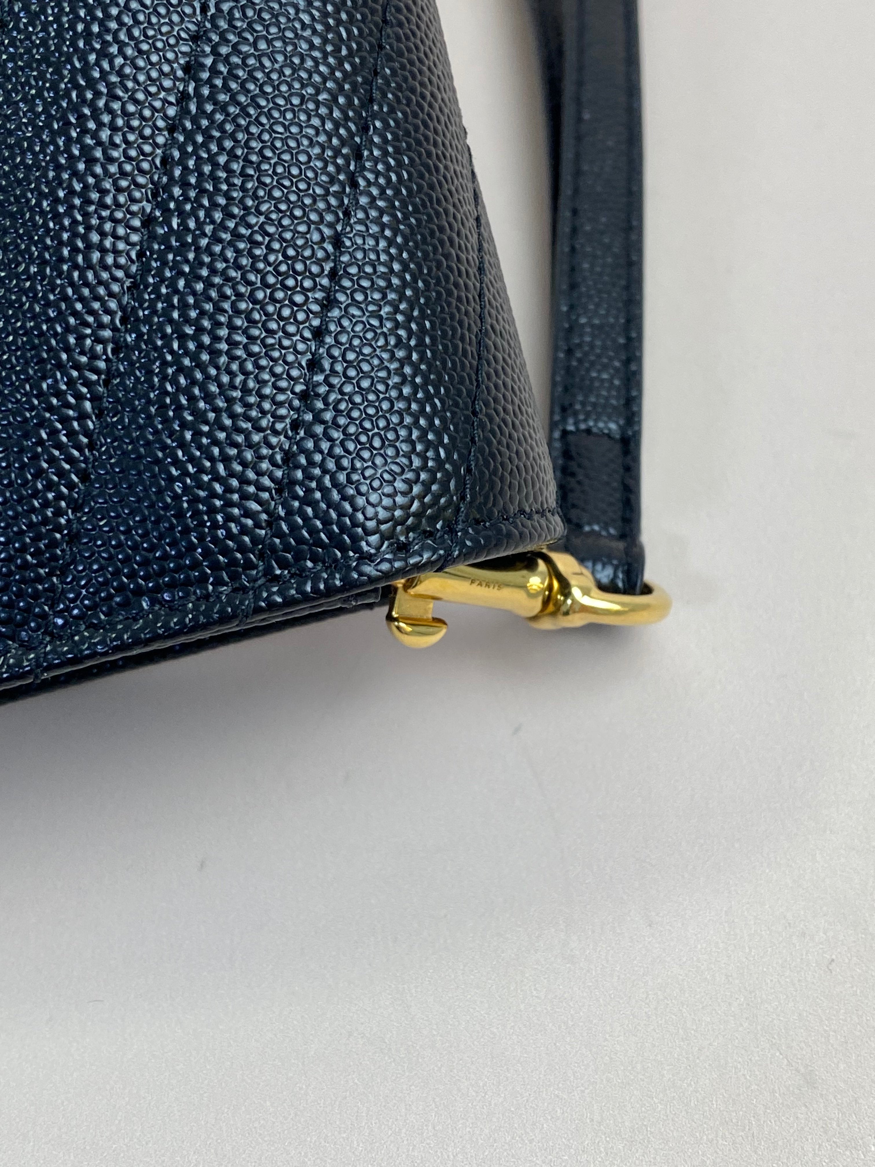 YSL Black Cassandra Flap Pouch