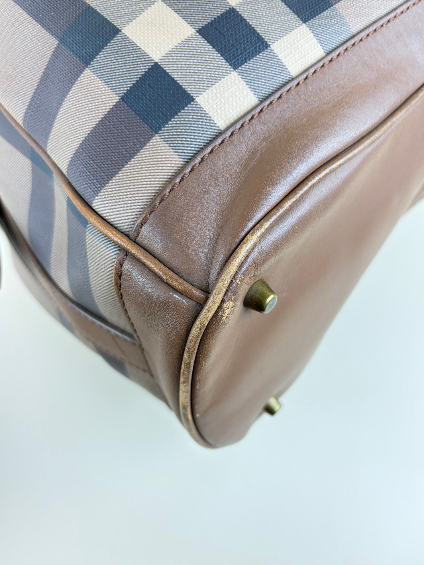 Burberry Brown Smoked Check Trench Belted Medium Walden Hobo Bag