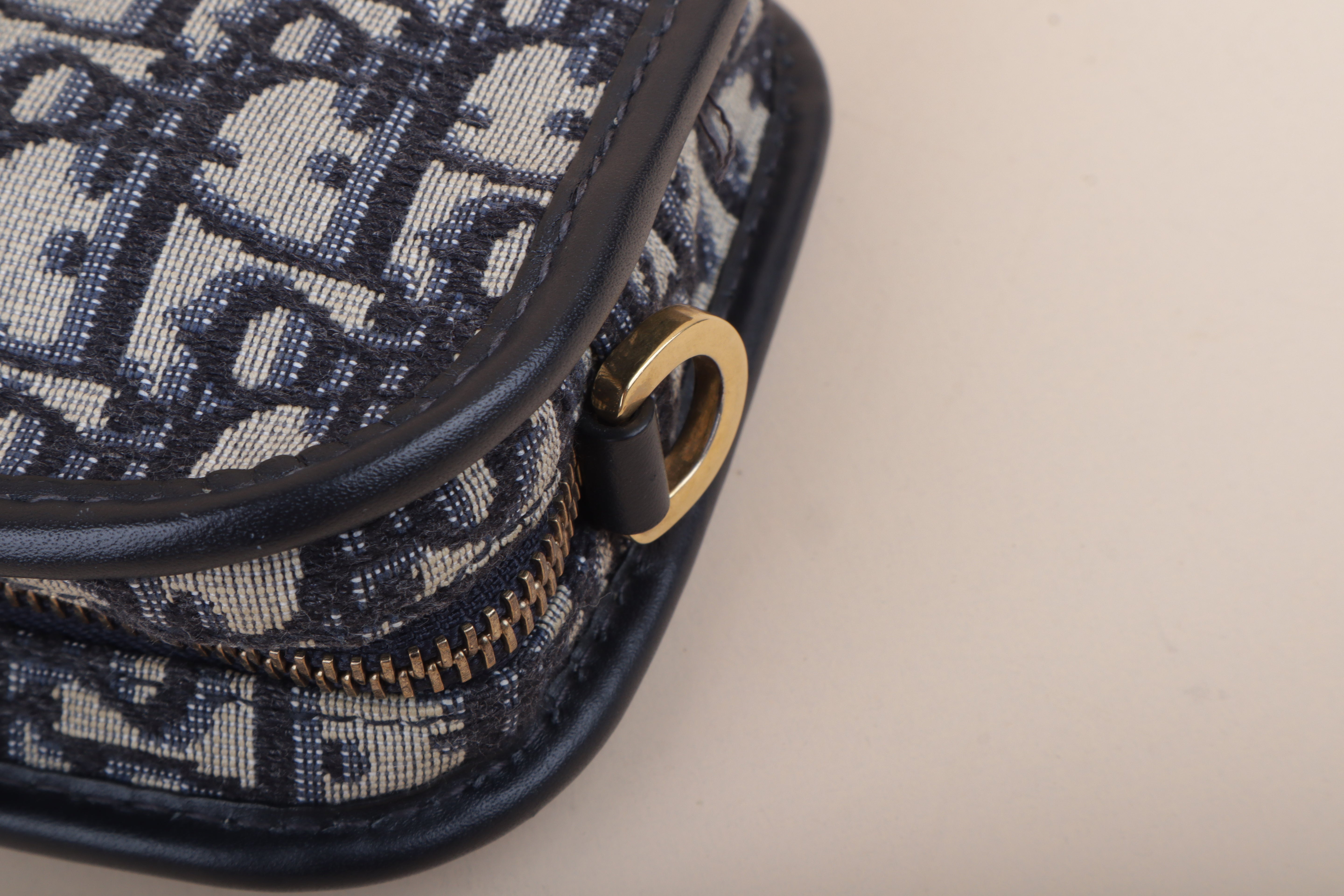 Chrisitan Dior Navy Blue Oblique Diorquake Clutch