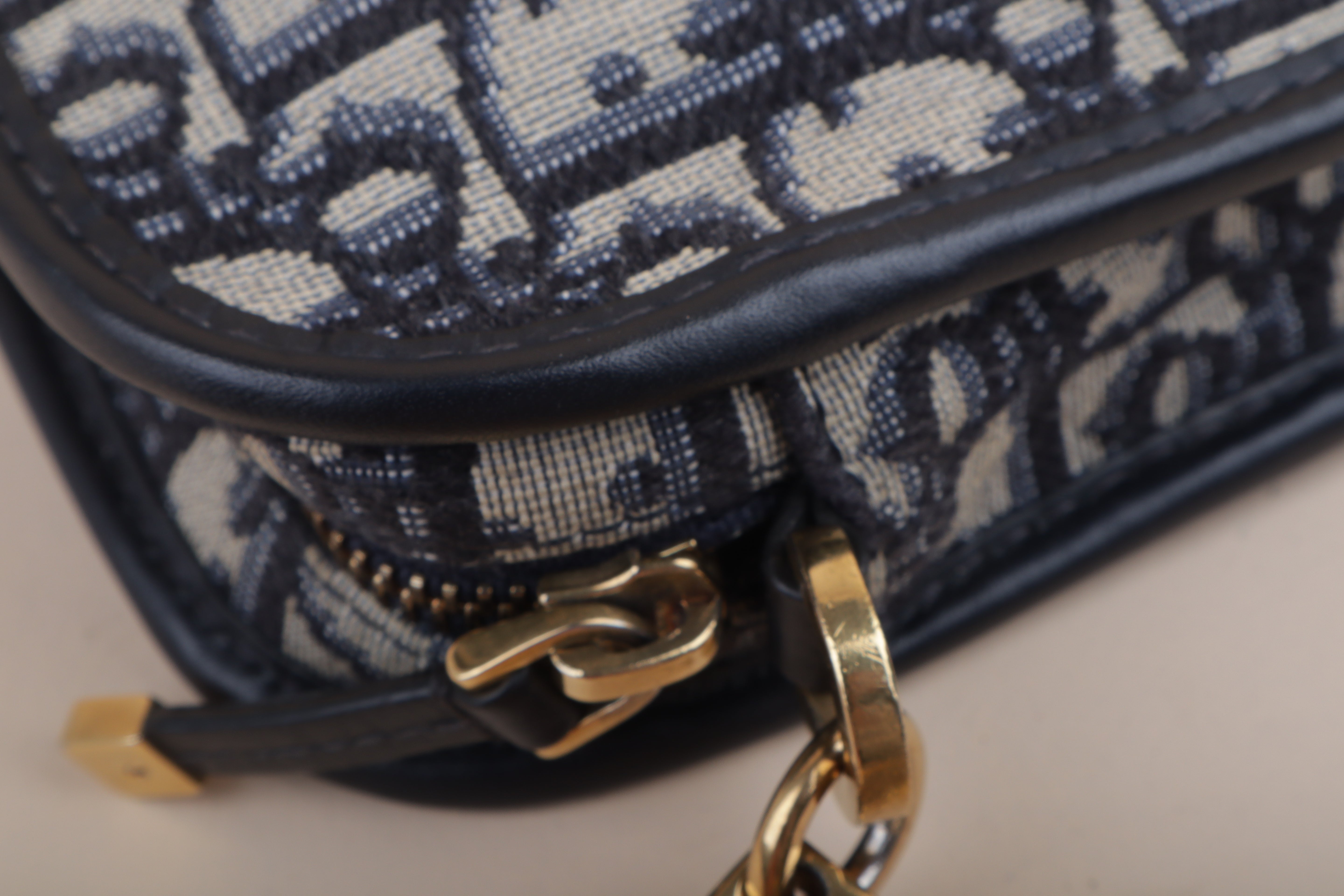 Chrisitan Dior Navy Blue Oblique Diorquake Clutch