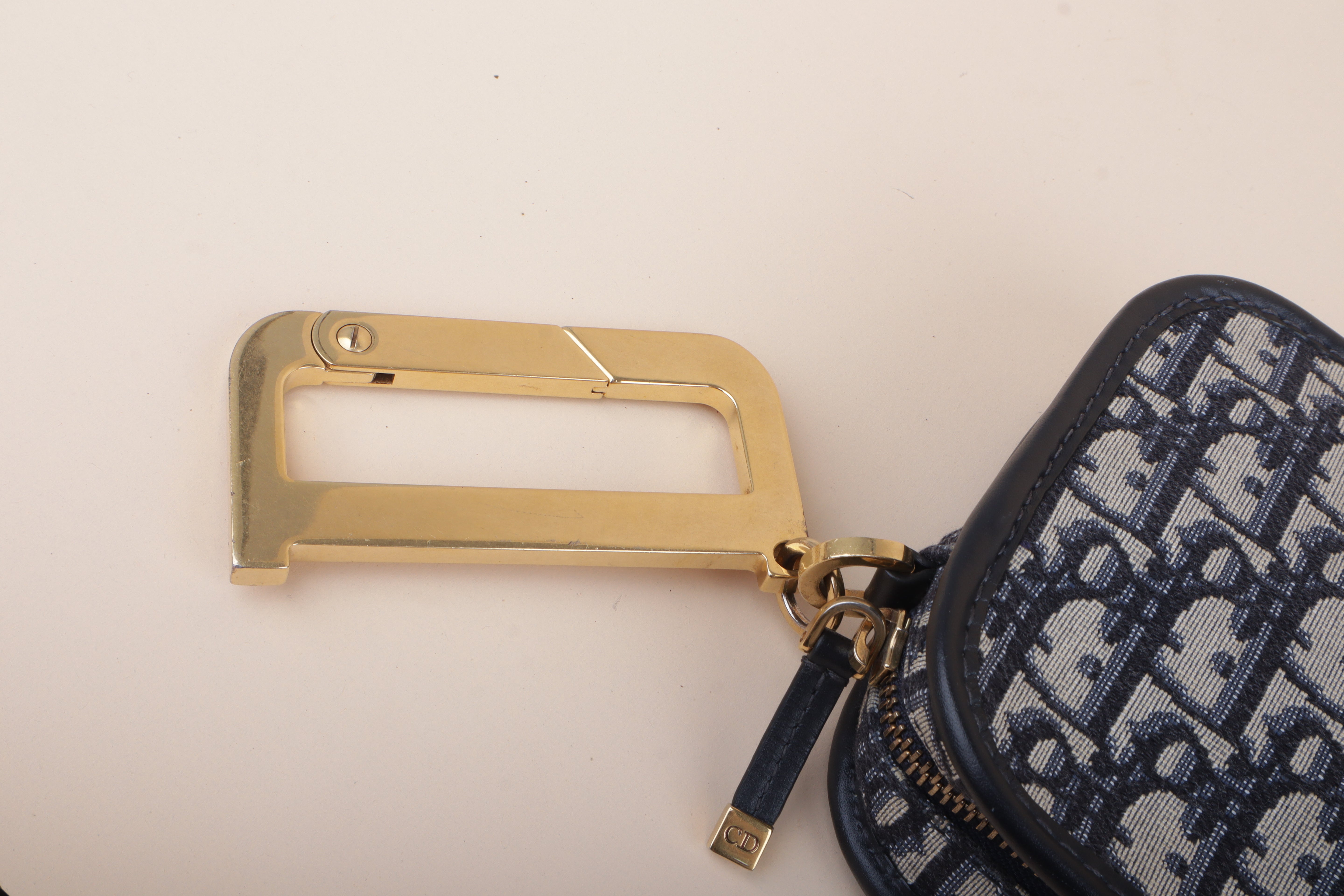 Chrisitan Dior Navy Blue Oblique Diorquake Clutch