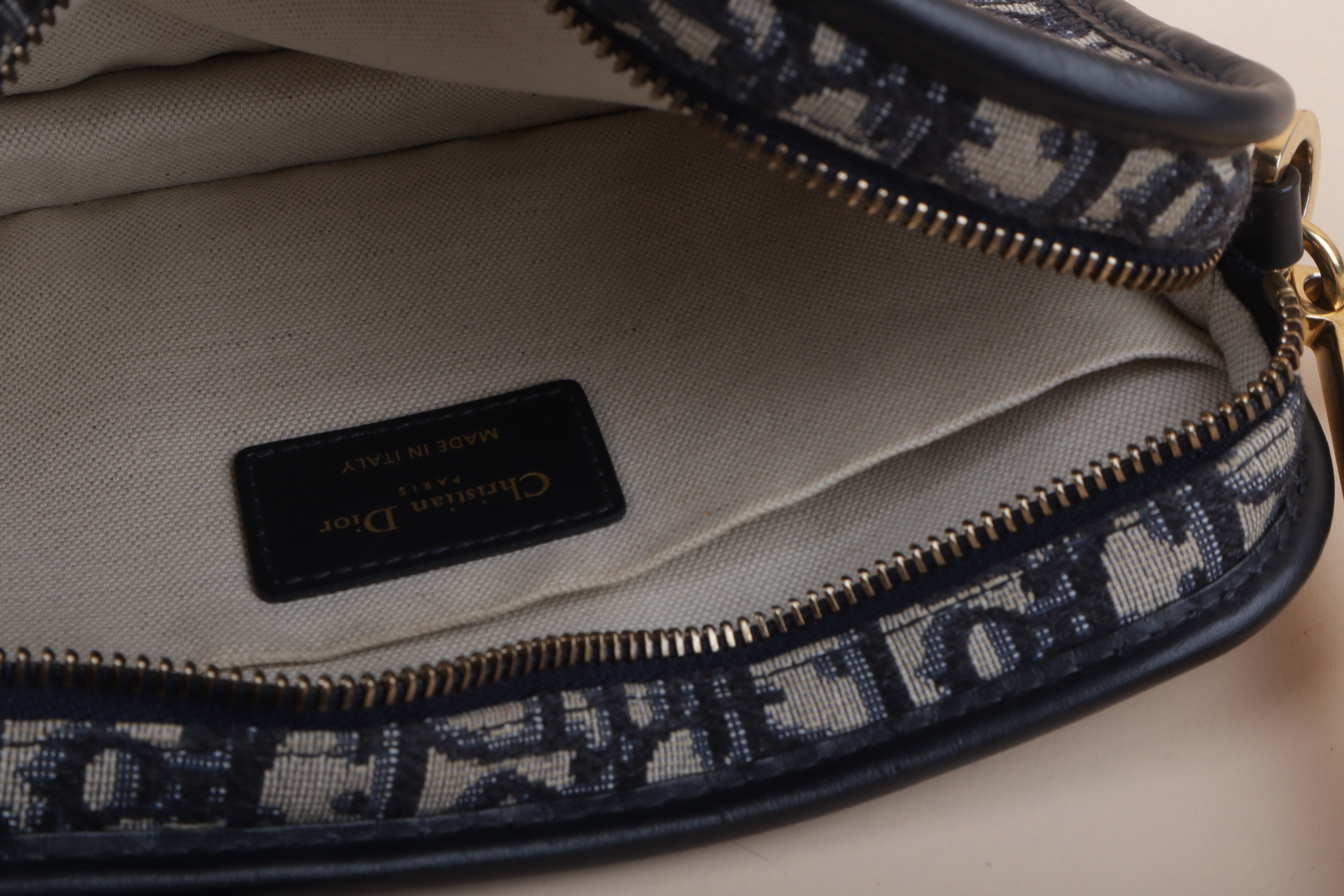 Chrisitan Dior Navy Blue Oblique Diorquake Clutch