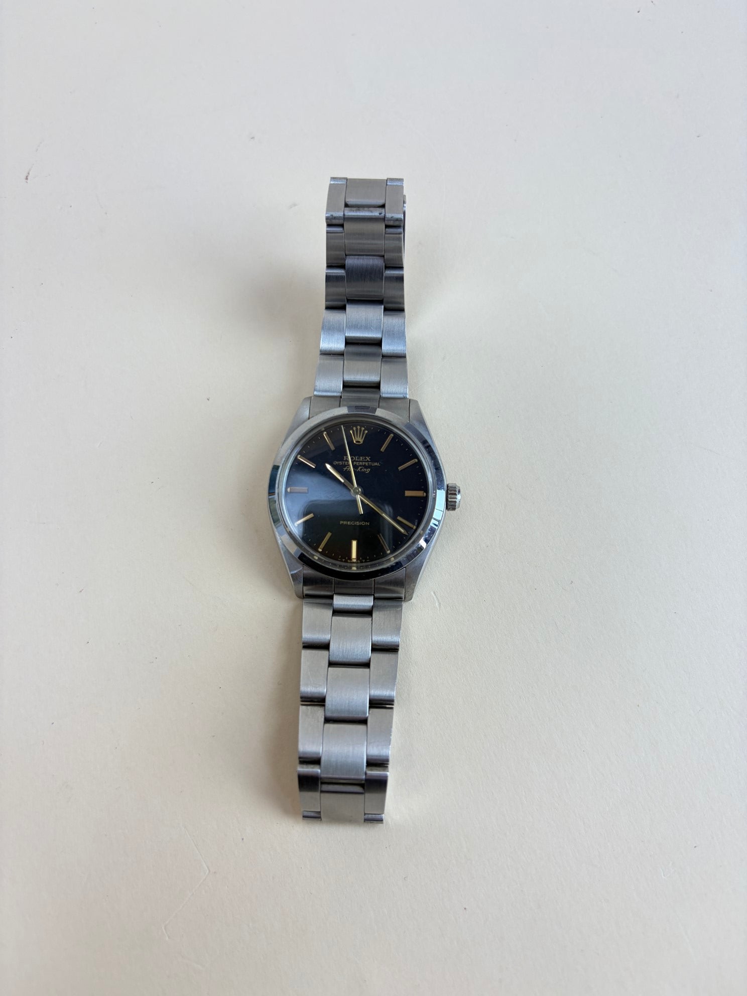 Rolex Stainless Steel Air king Vintage Oyster Precision Stamped 5500 34mm Watch