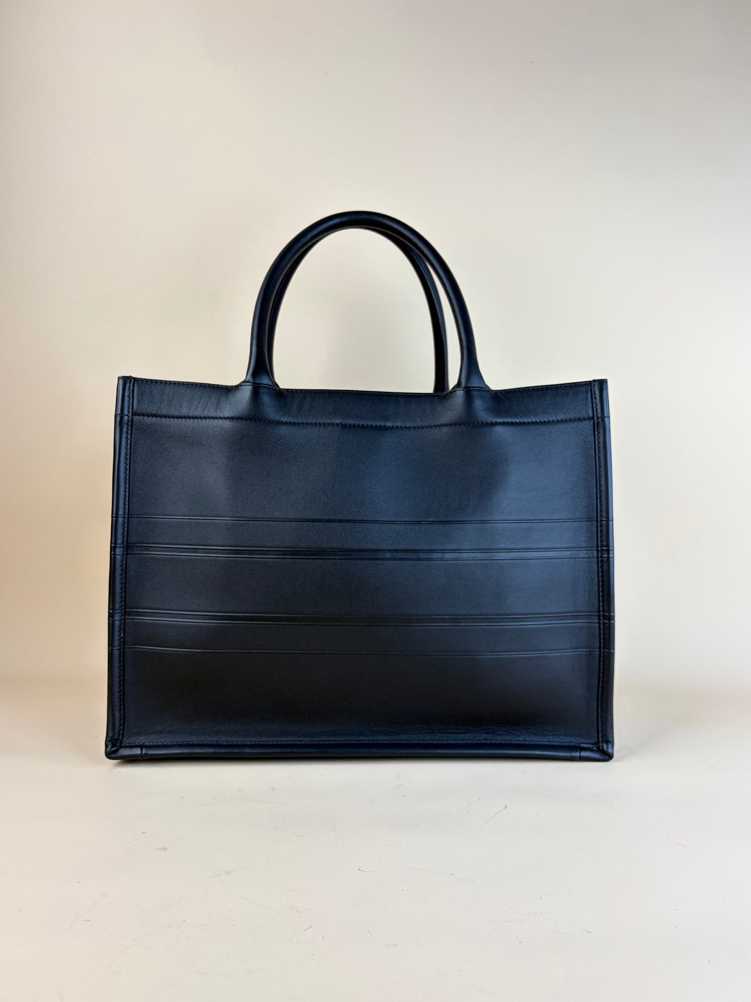Christian Dior meduim book tote black leather-top handle-Christian Dior-The Closet Egypt