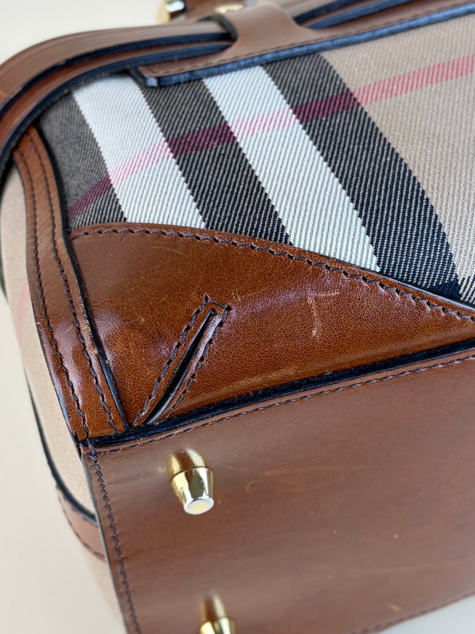 Burberry Alchester bridle bowling bag House Check