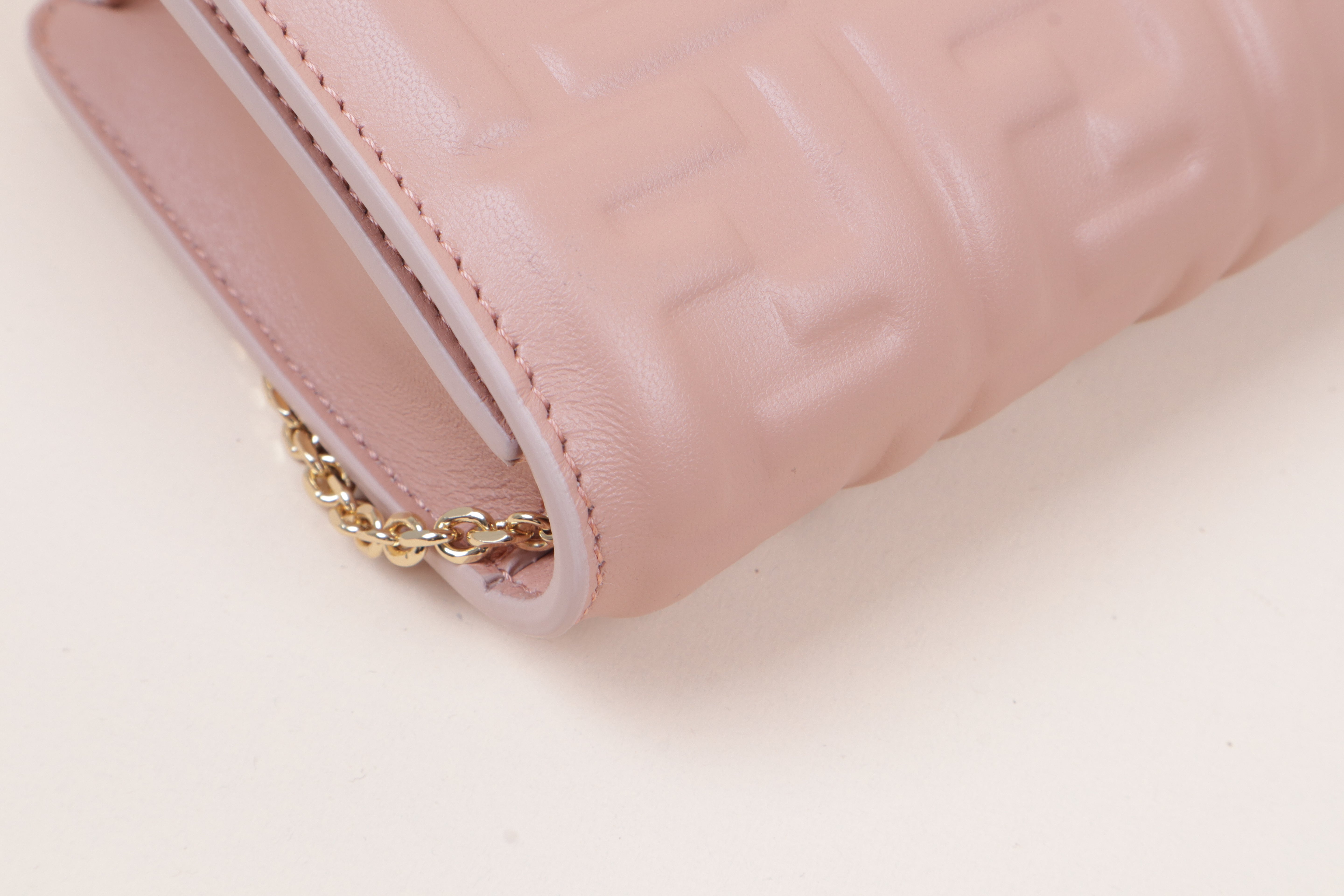 Fendi Pink Baguette Wallet on Chain