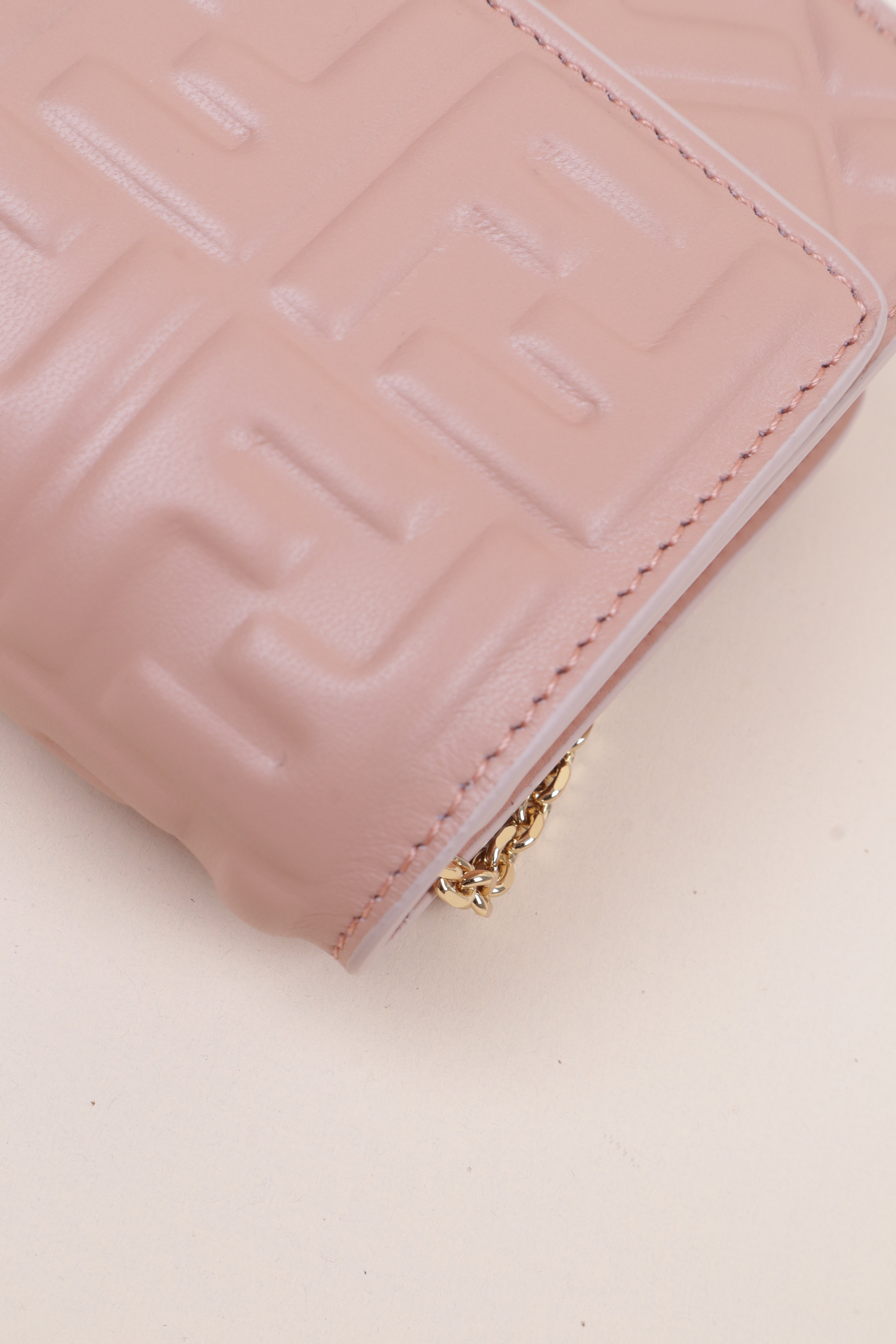 Fendi Pink Baguette Wallet on Chain