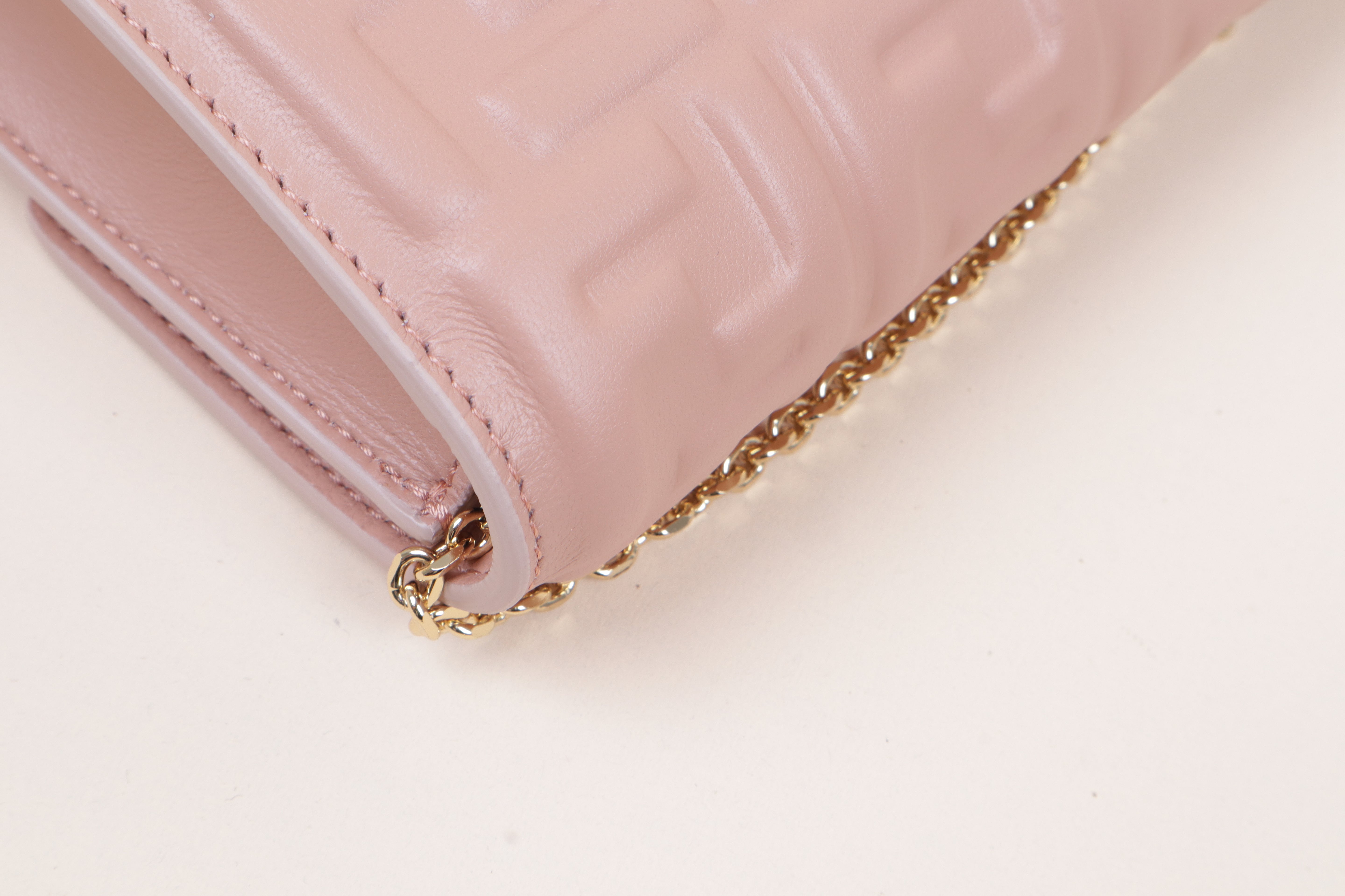Fendi Pink Baguette Wallet on Chain