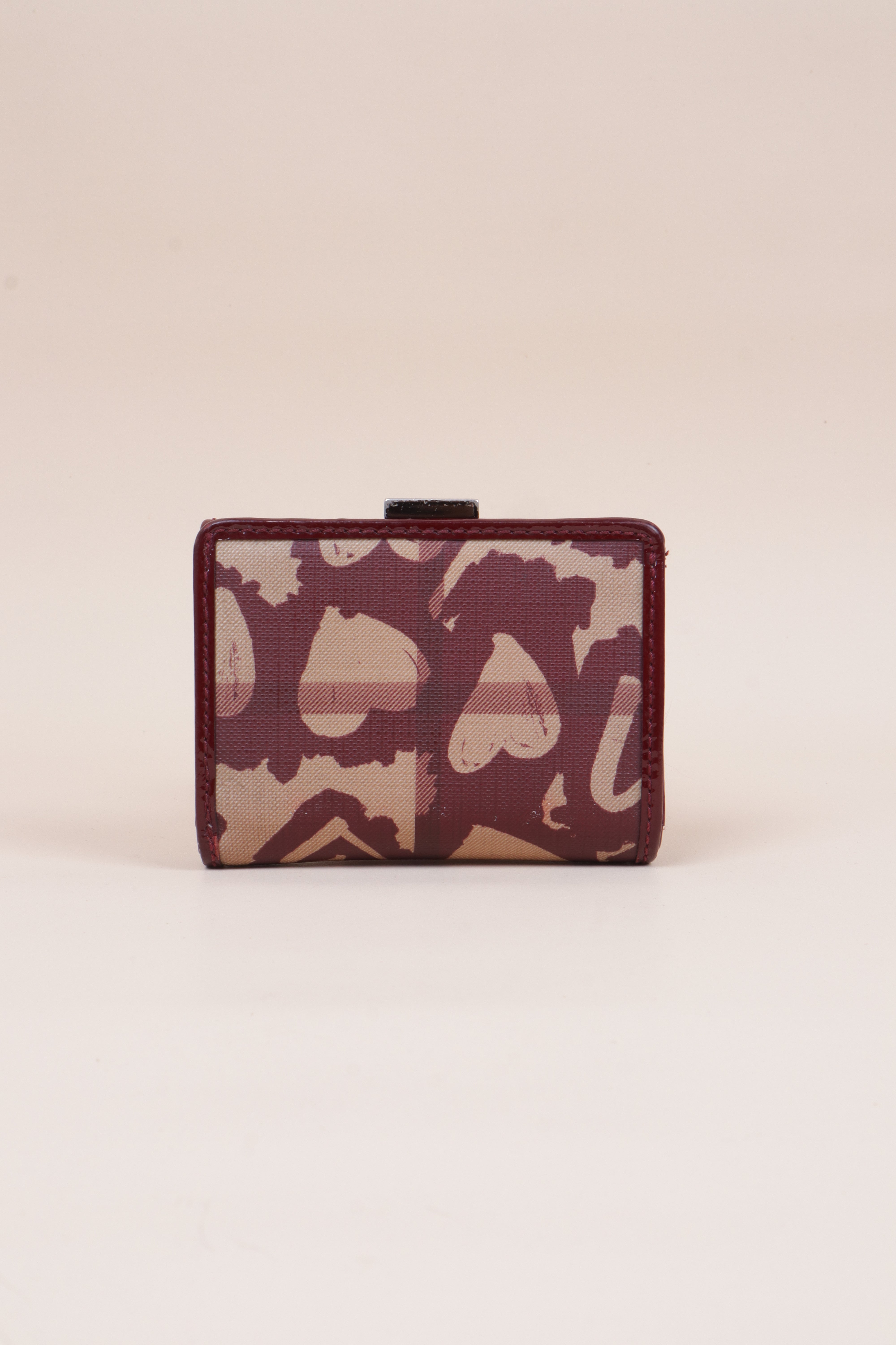 Burberry Berry Red Nova Check Heart Compact Wallet