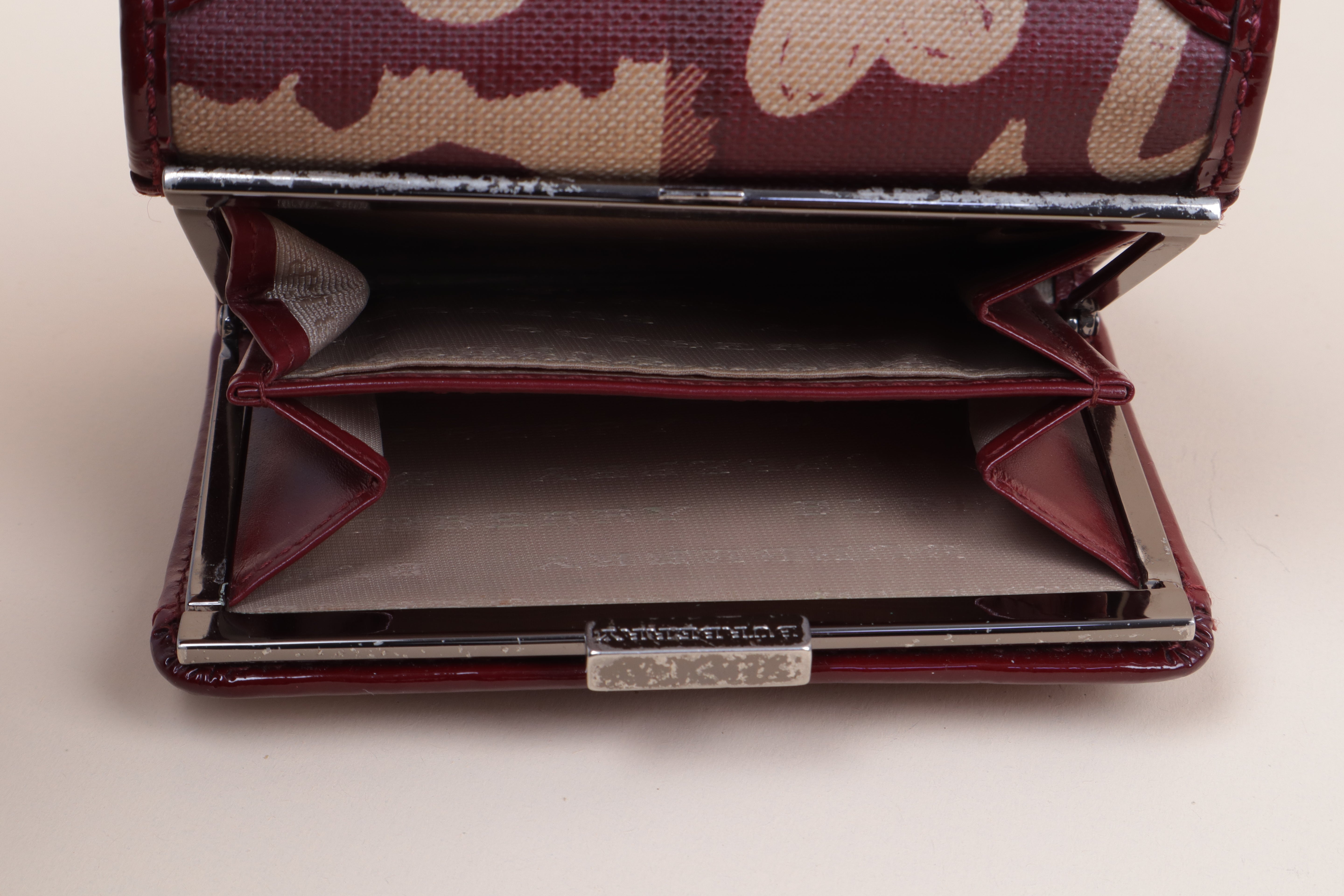 Burberry Berry Red Nova Check Heart Compact Wallet