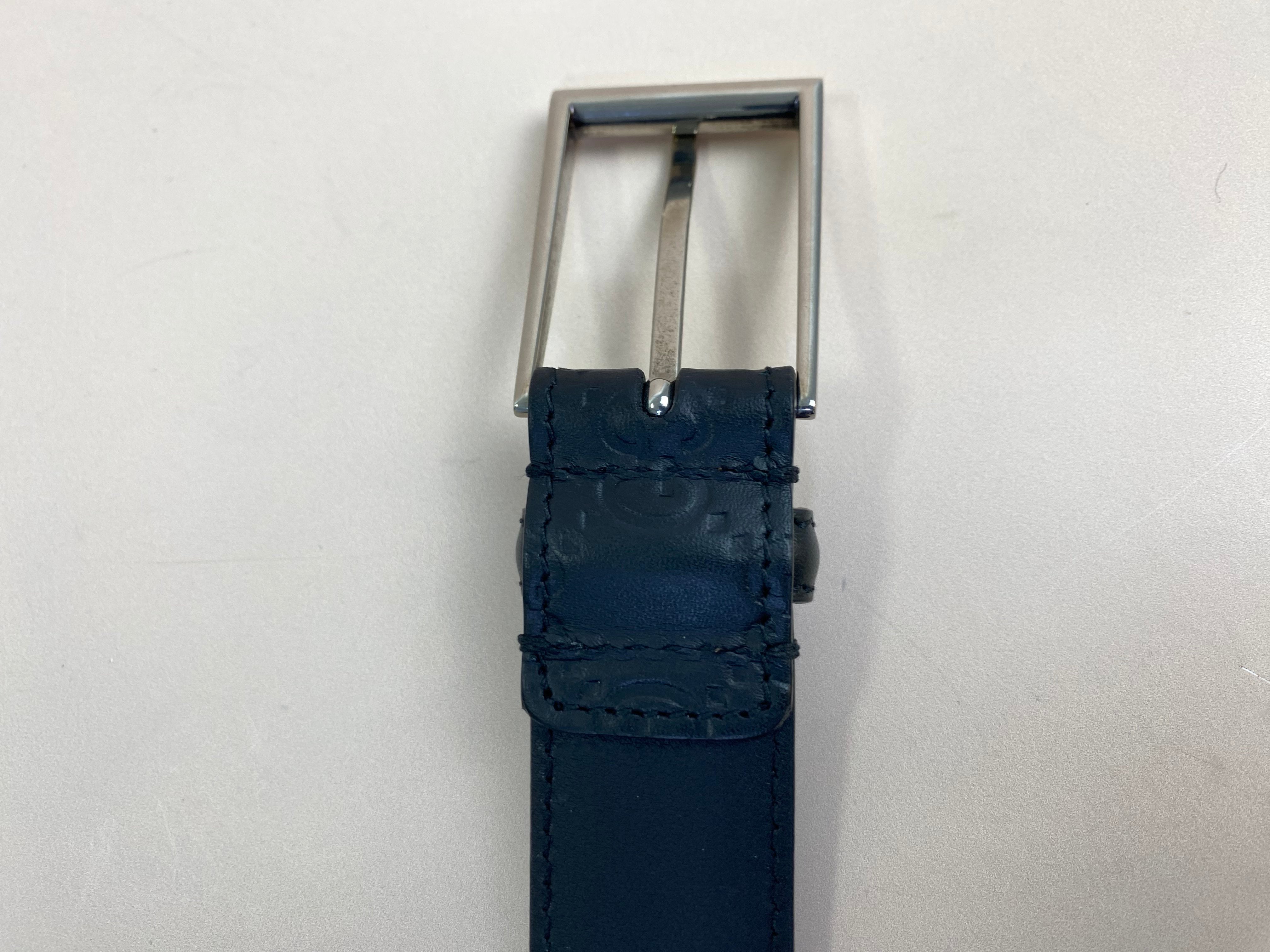 Gucci Black GG Printed Guccissima Belt 46