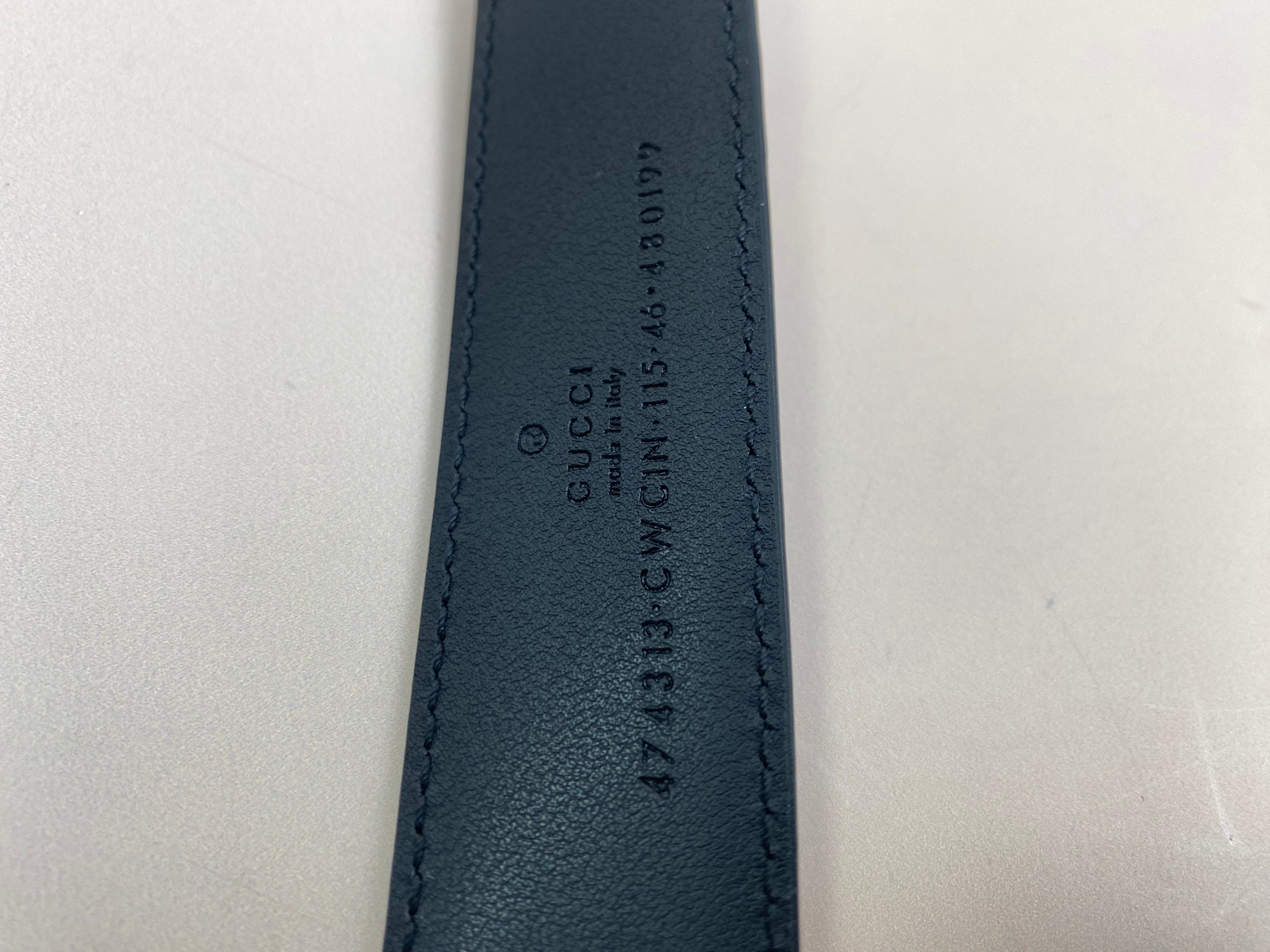 Gucci Black GG Printed Guccissima Belt 46