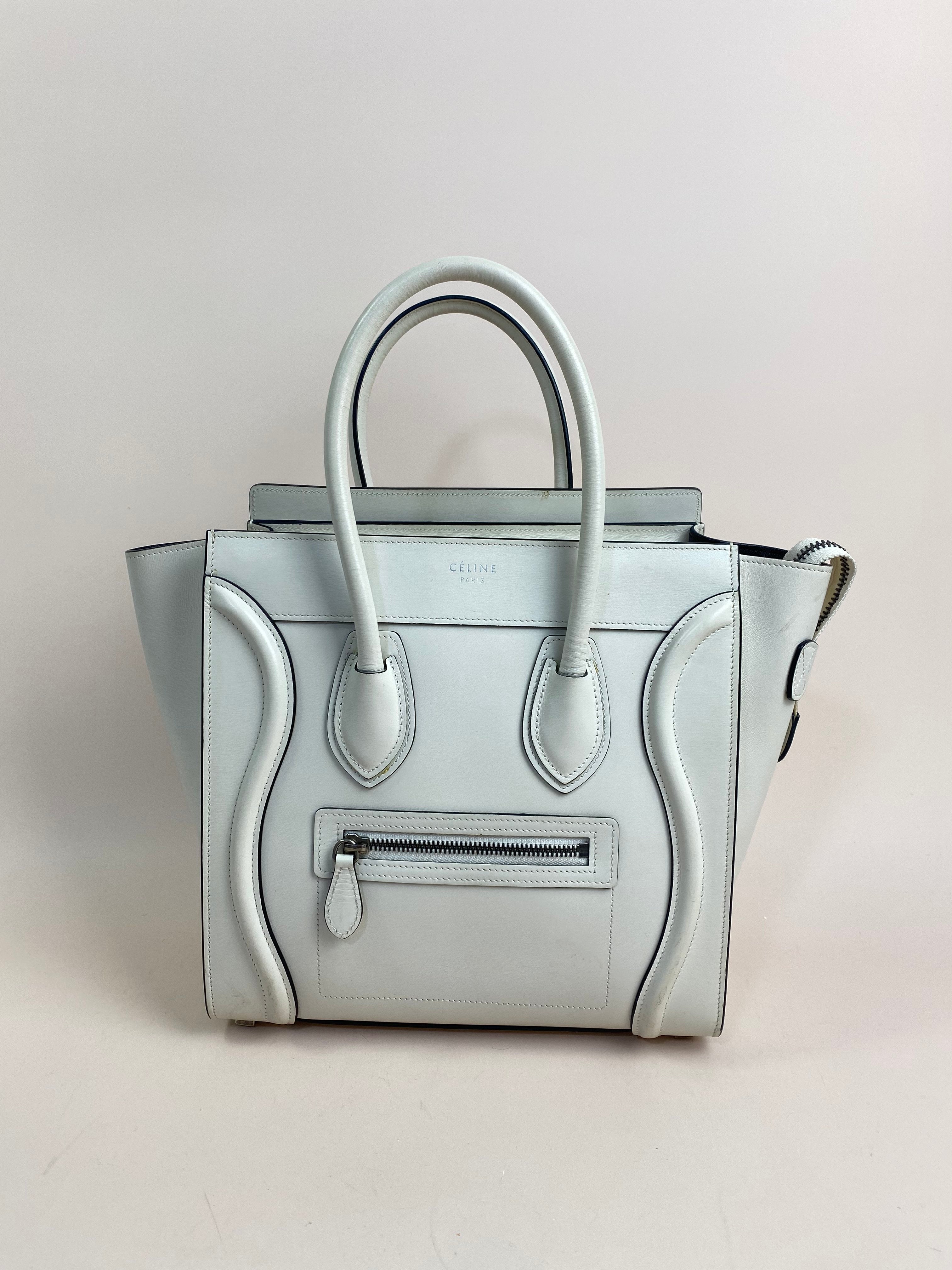 Celine Off White Micro Luggage Tote Bag