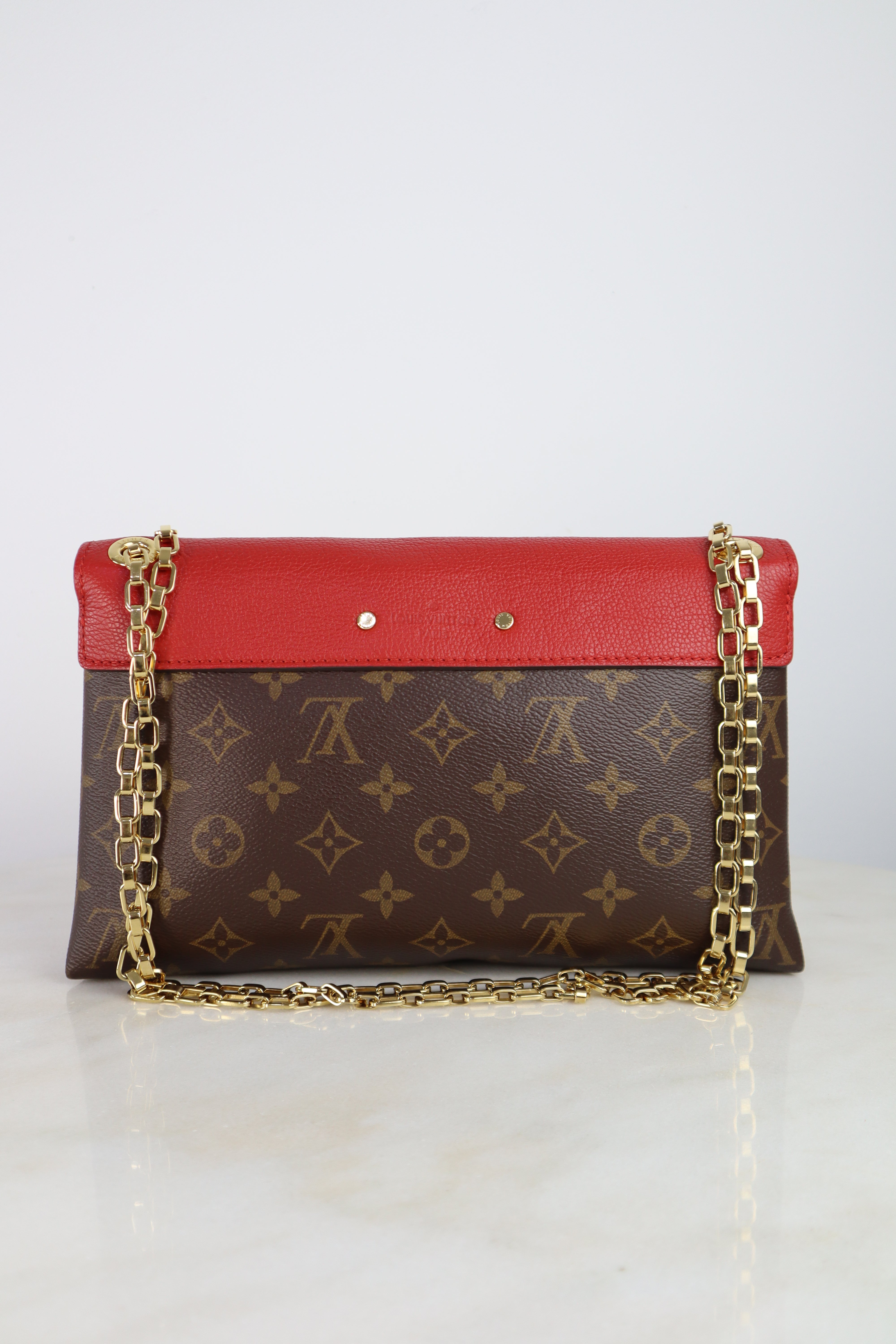 Louis Vuitton Monogram Red Pallas Chain Shoulder Bag