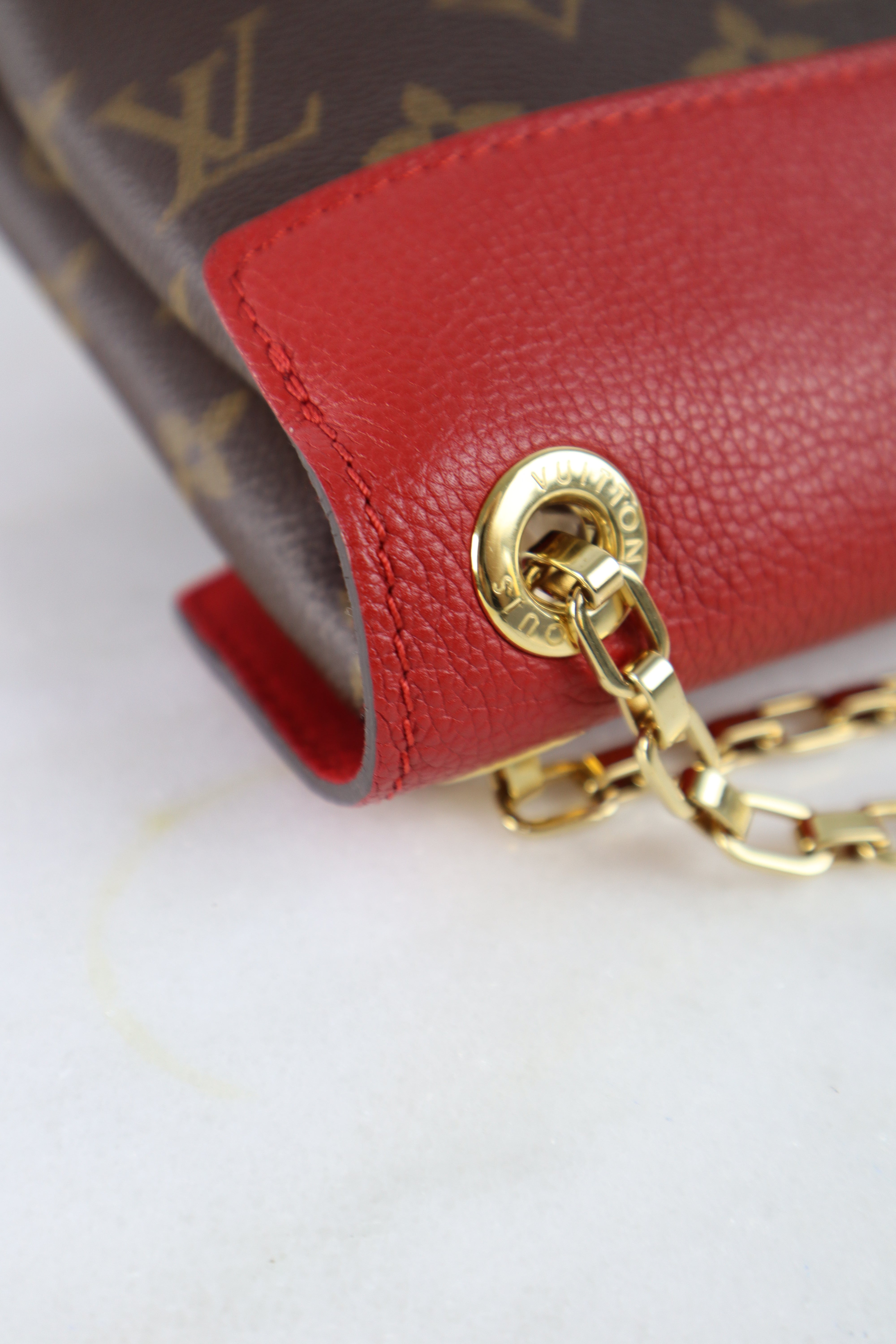 Louis Vuitton Monogram Red Pallas Chain Shoulder Bag