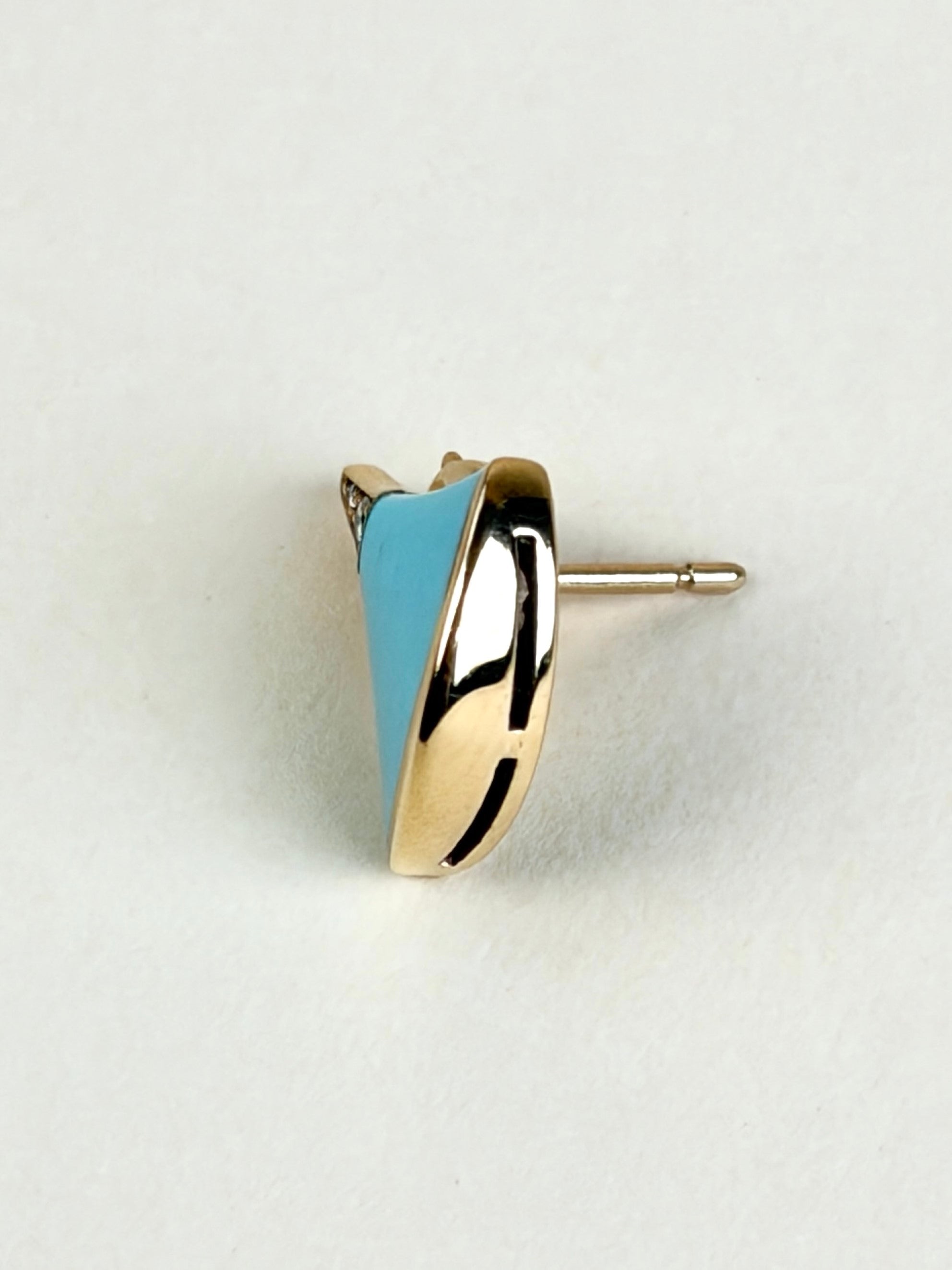 Bvlgari 18K Rose Gold with turquoise and pave diamonds earrings Earrings