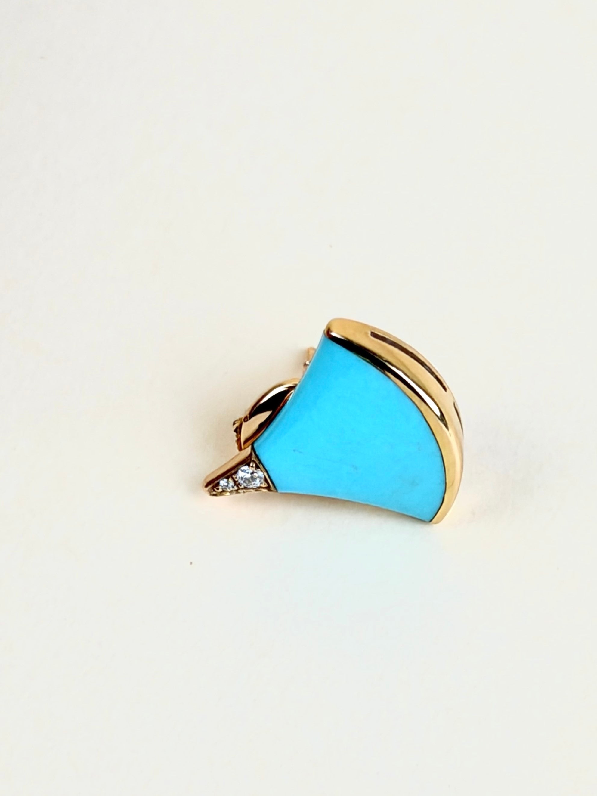 Bvlgari 18K Rose Gold with turquoise and pave diamonds earrings Earrings