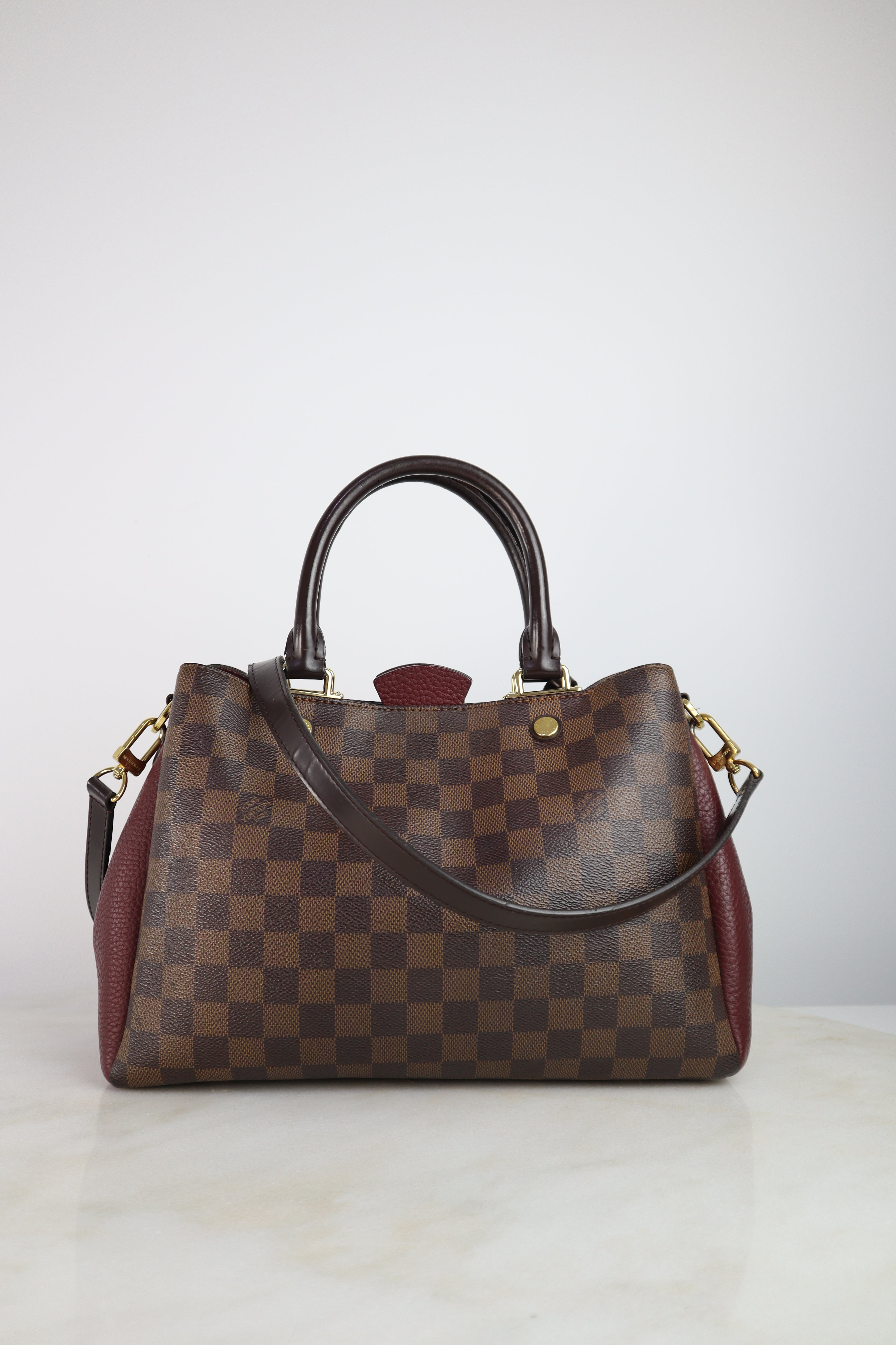 Louis Vuitton Damier Ebene Bordeaux Brittany Bag W/ Strap