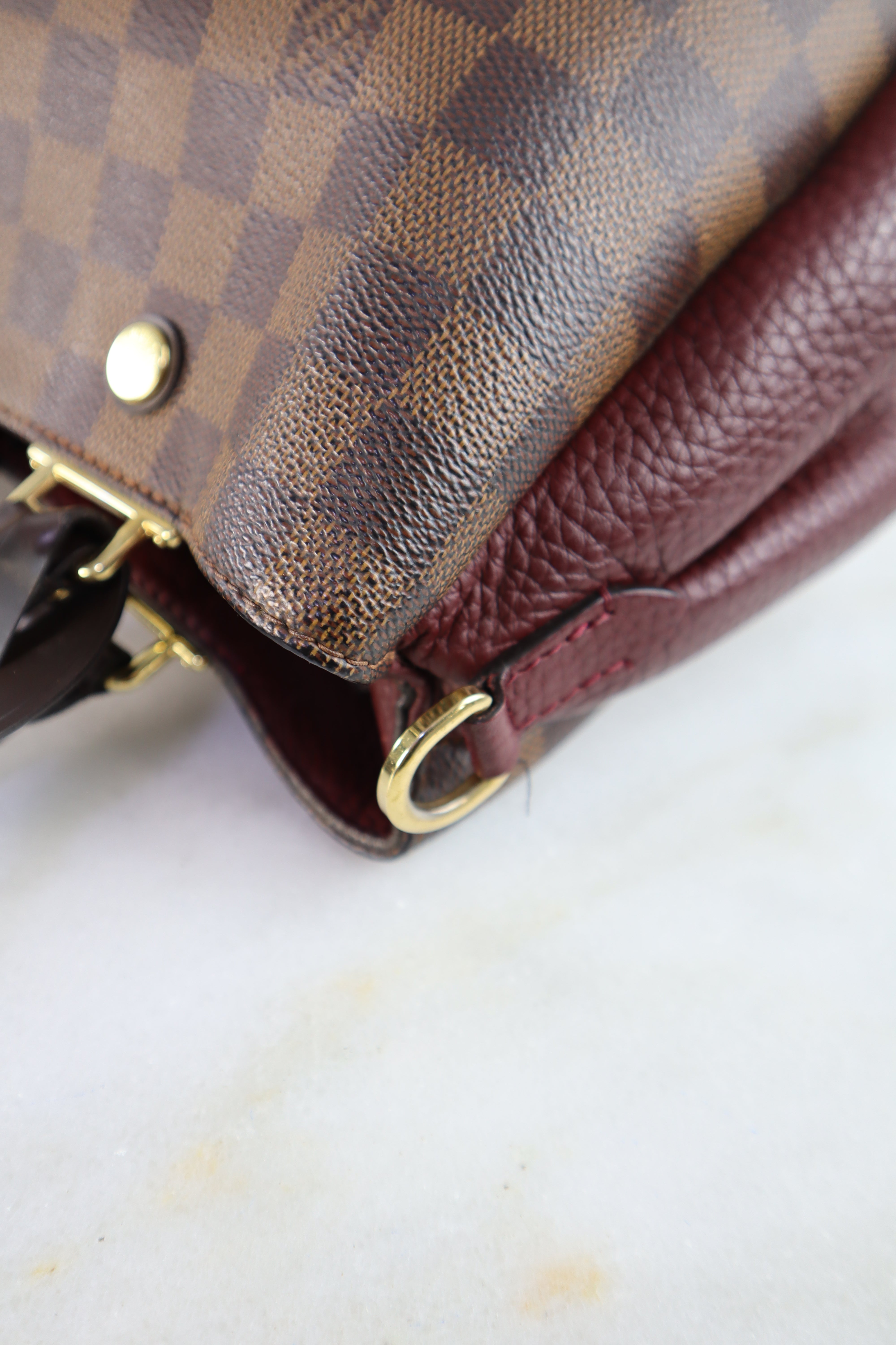 Louis Vuitton Damier Ebene Bordeaux Brittany Bag W/ Strap