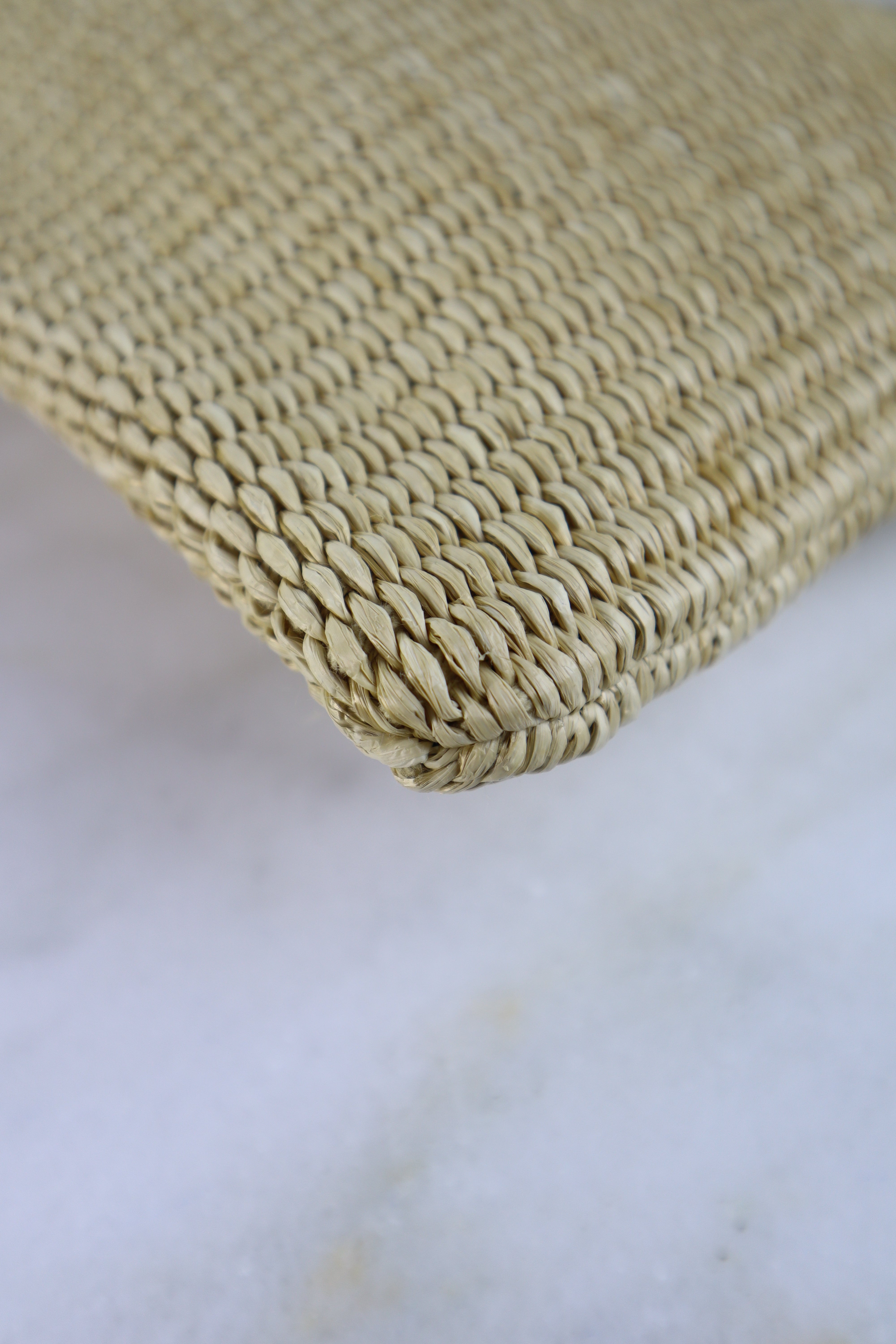 YSL Natural Raffia Rive Gauche Zipped Pouch