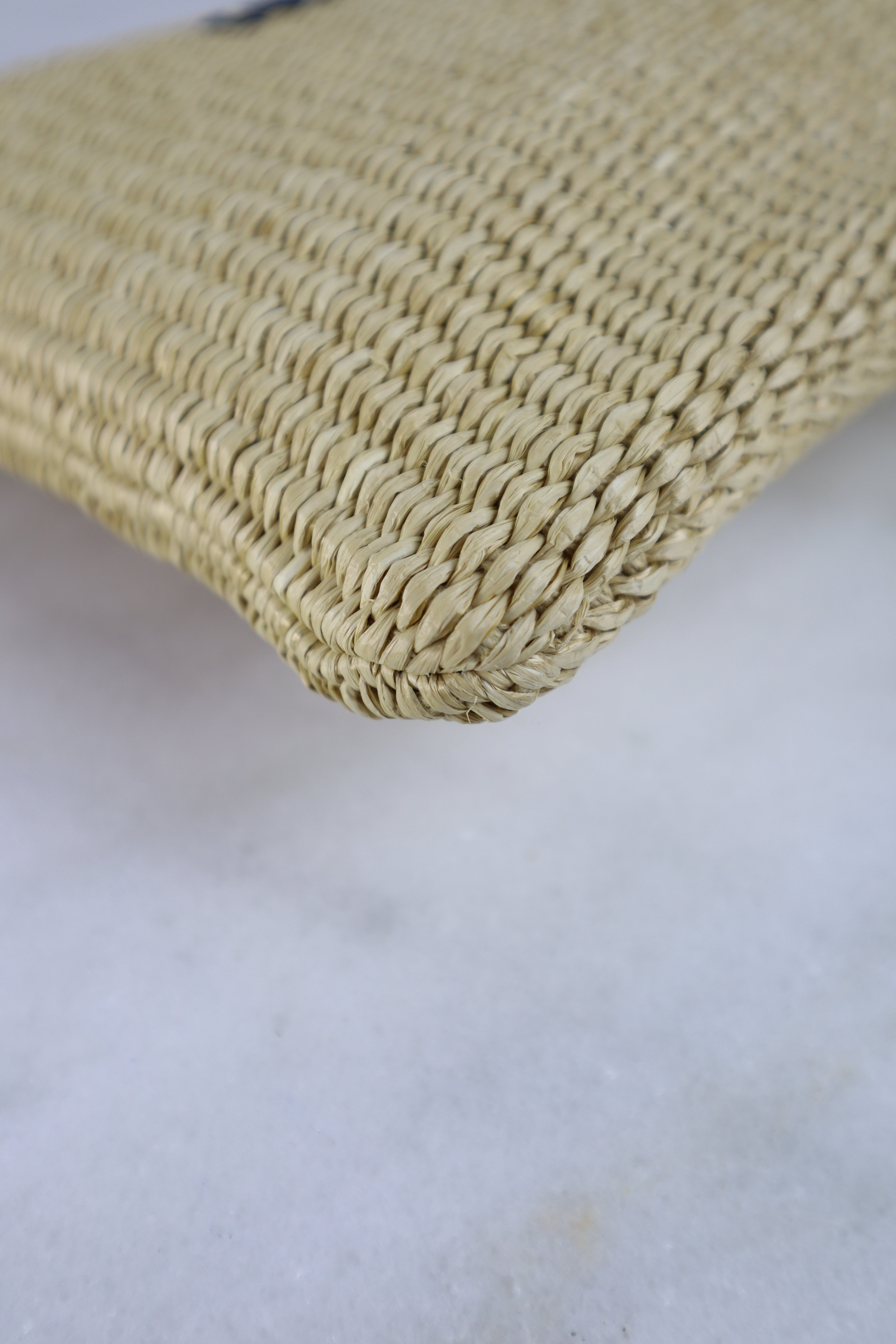 YSL Natural Raffia Rive Gauche Zipped Pouch
