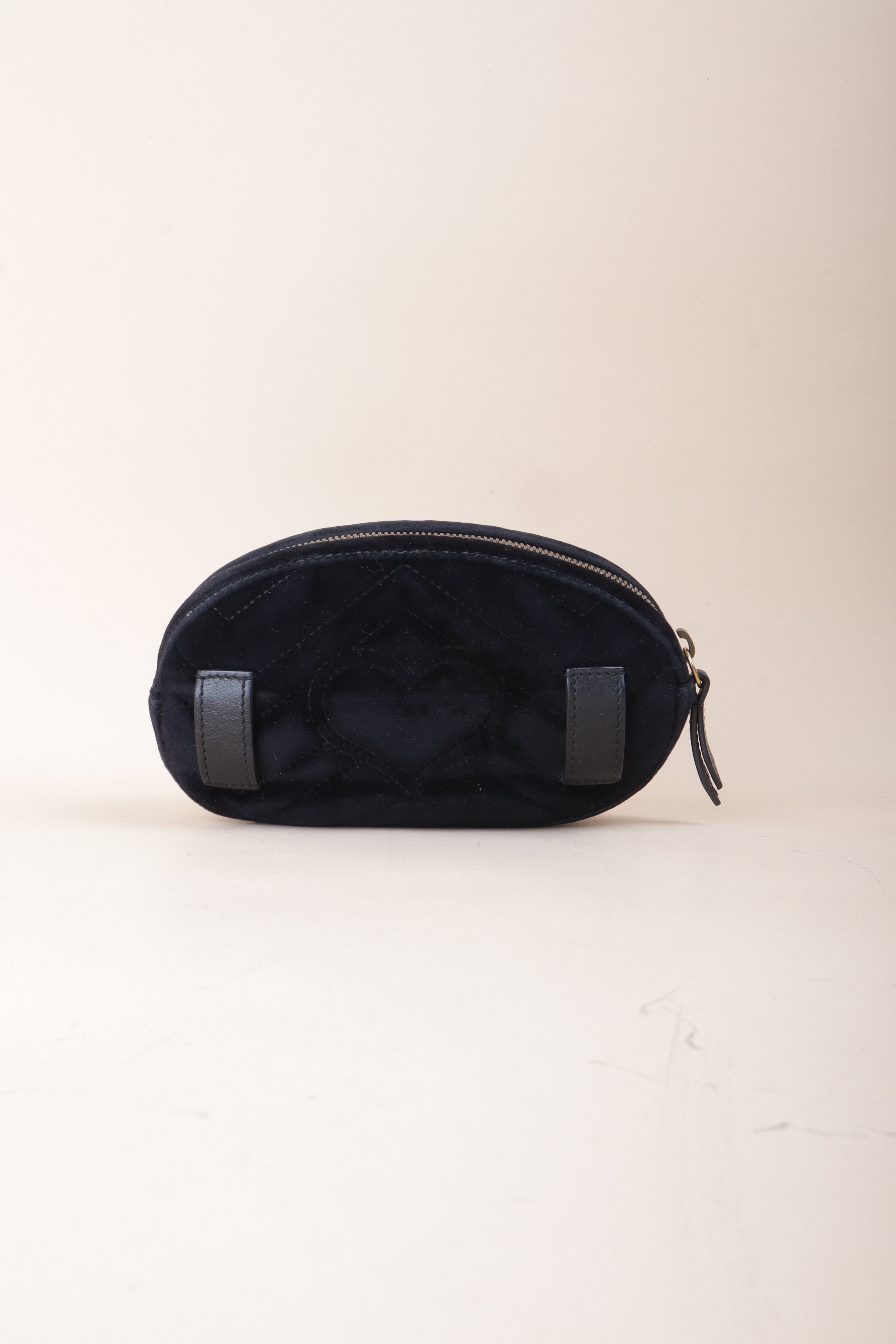 Gucci Black marquise Velvet Marmont Mini Belt Bag