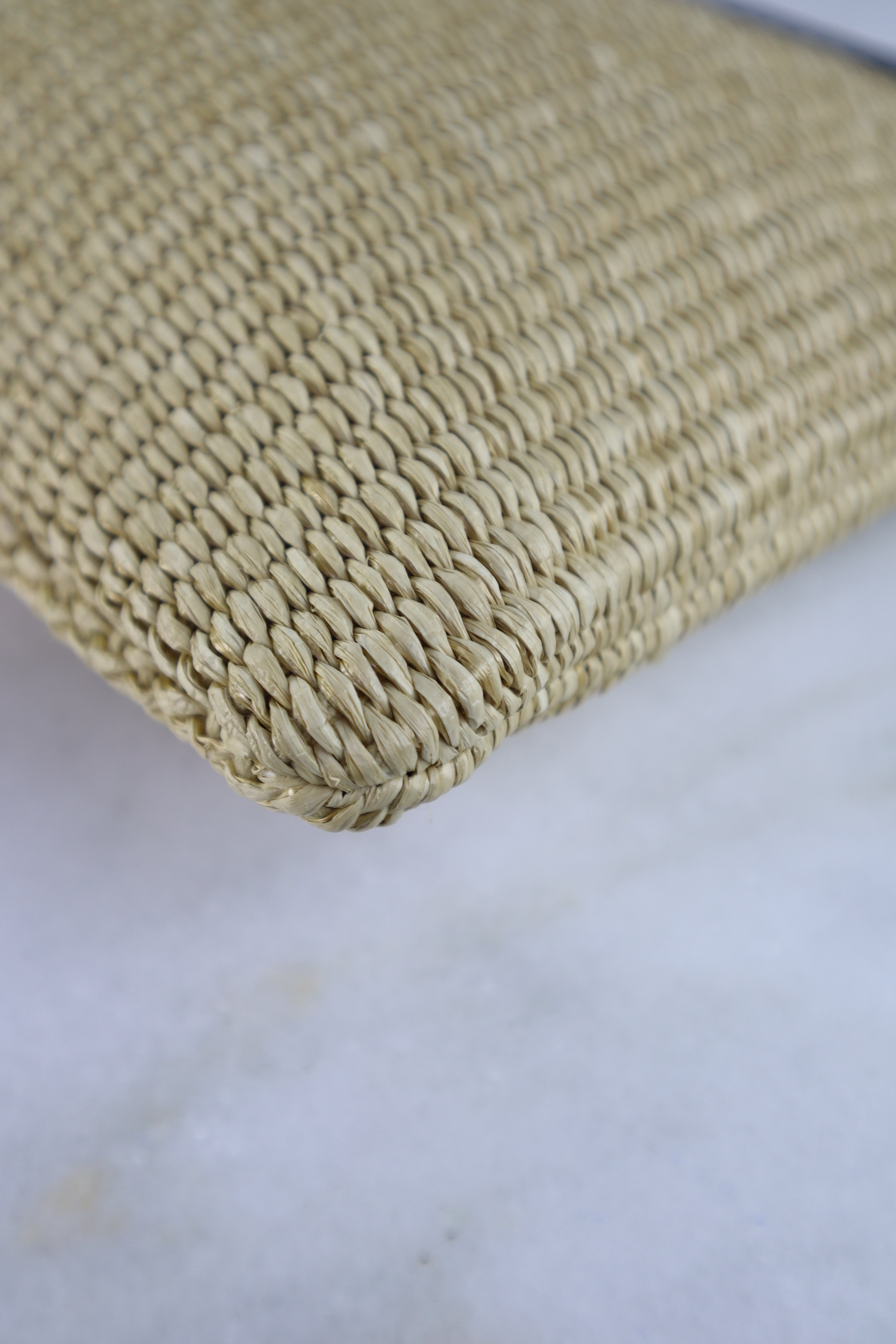 YSL Natural Raffia Rive Gauche Zipped Pouch