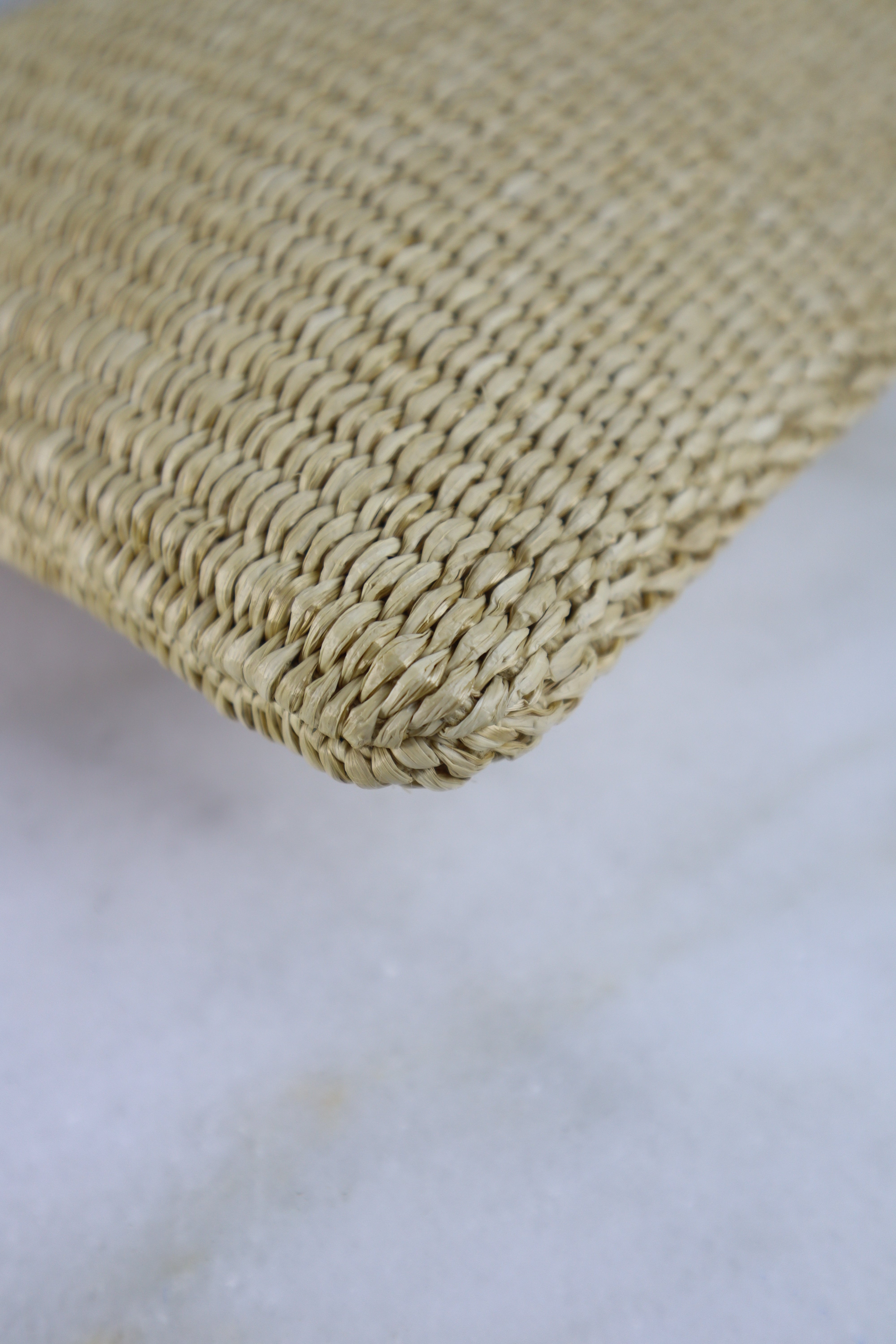 YSL Natural Raffia Rive Gauche Zipped Pouch