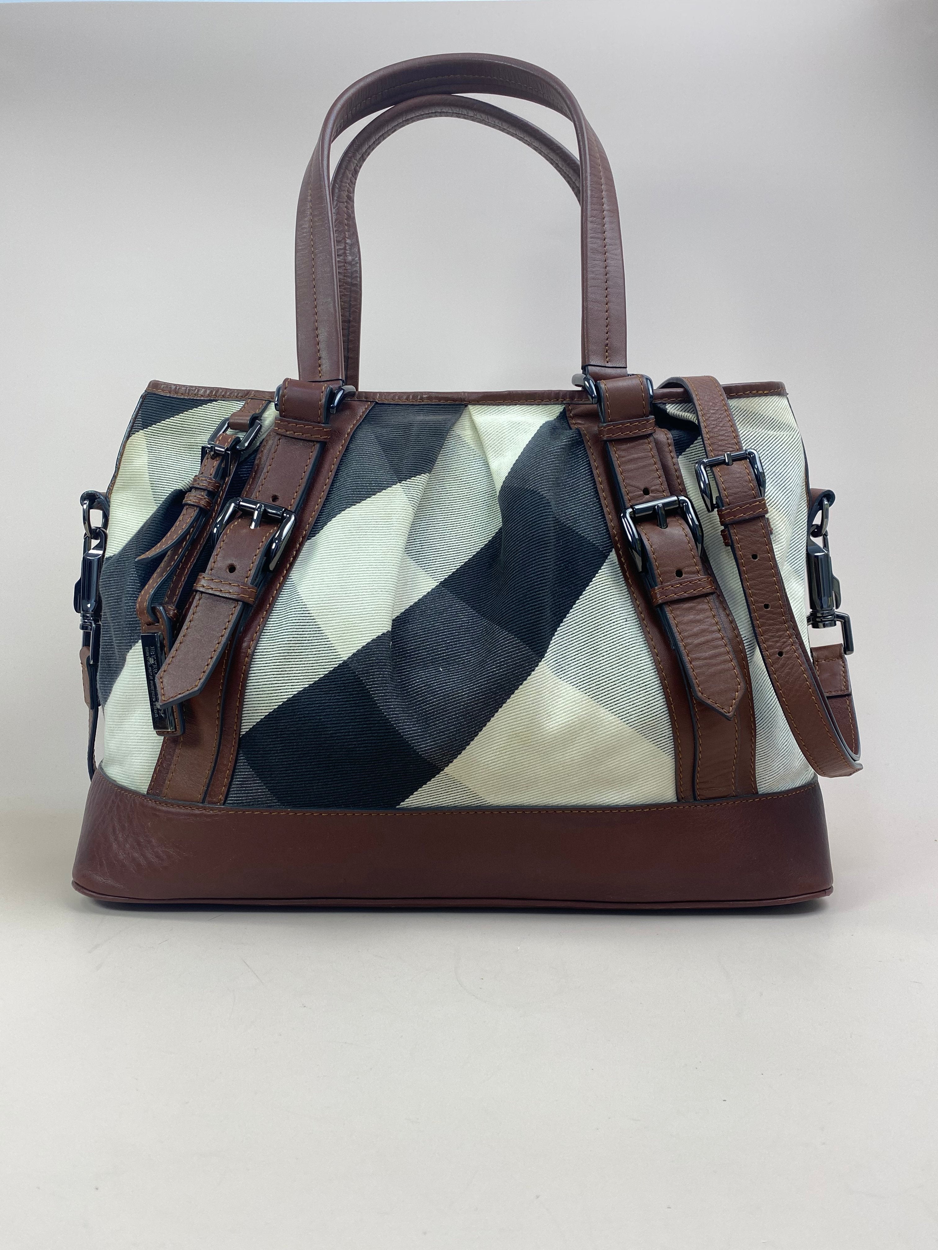Burberry Bicolor Mega Check Tote Bag