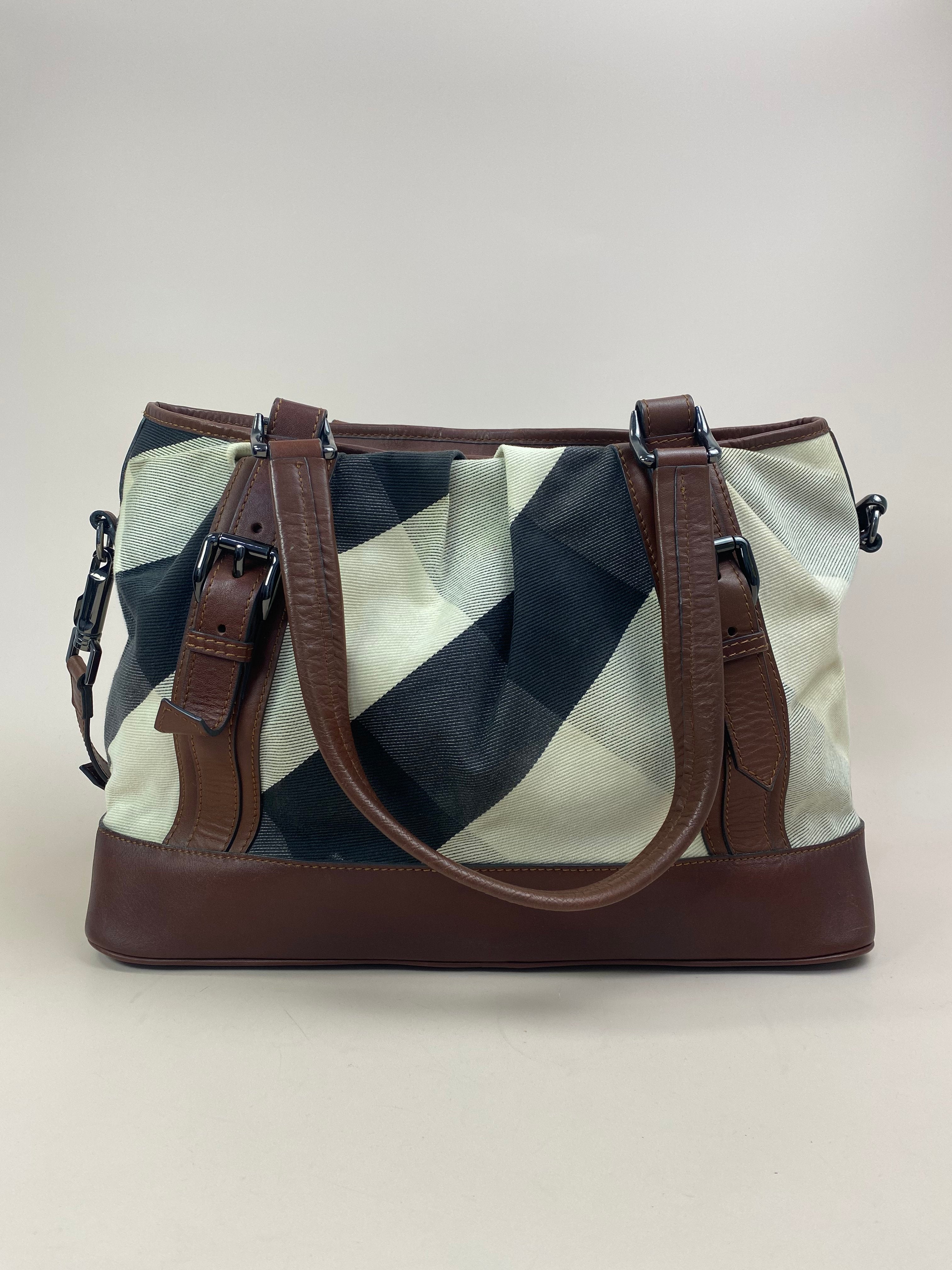Burberry Bicolor Mega Check Tote Bag