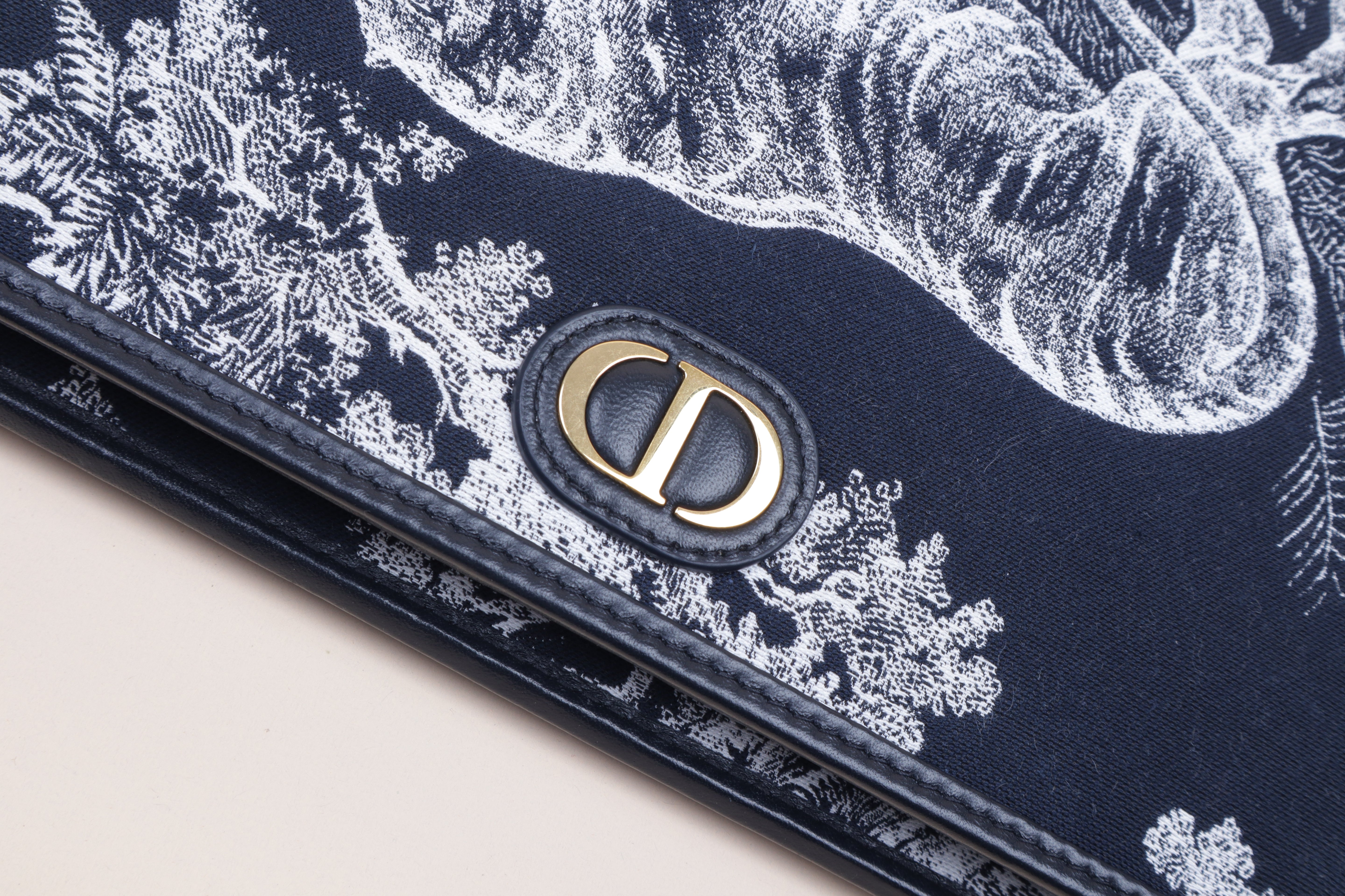 Christian Dior Blue Dea Tiger Montaigne 30 Pouch