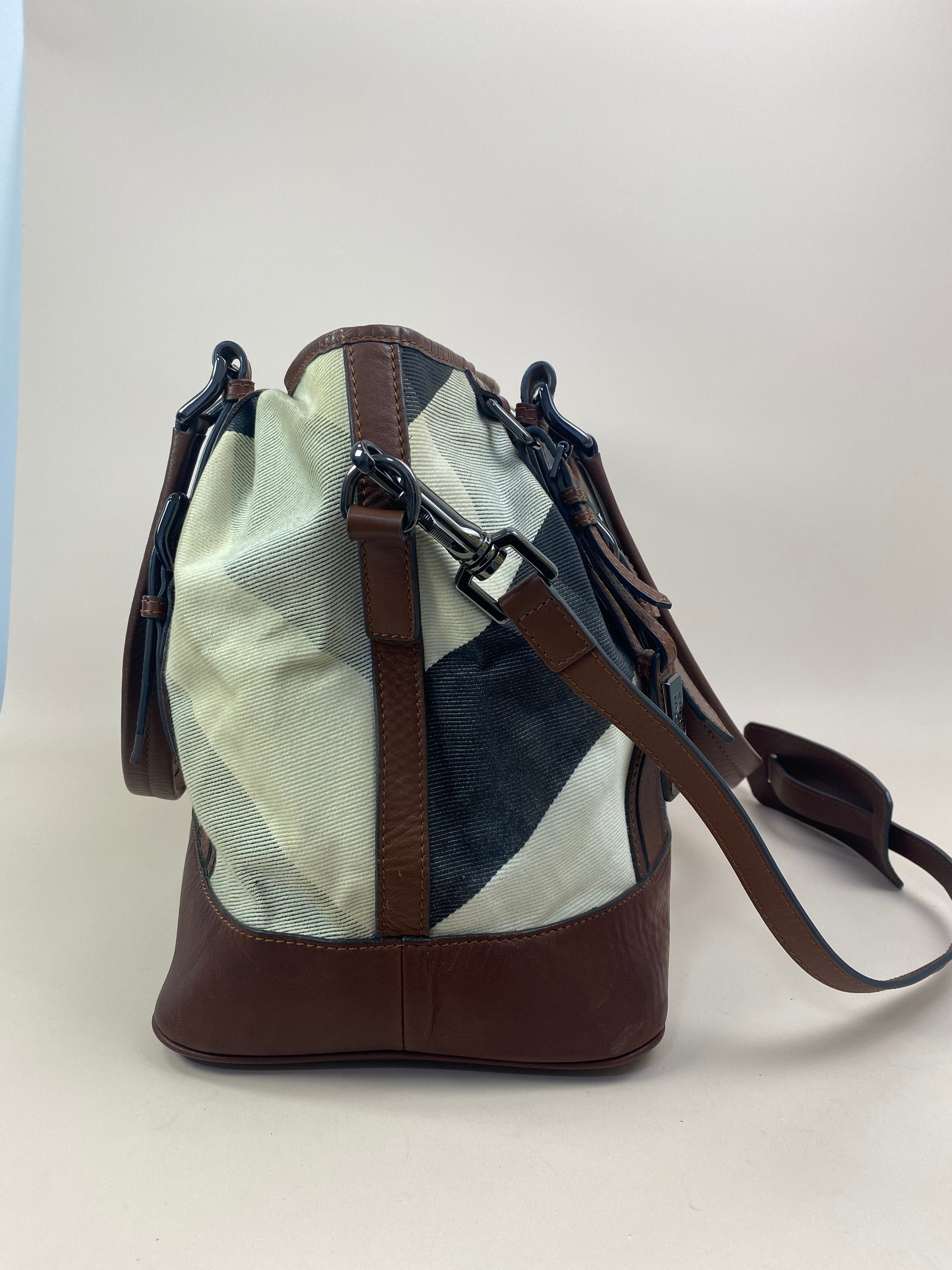 Burberry Bicolor Mega Check Tote Bag