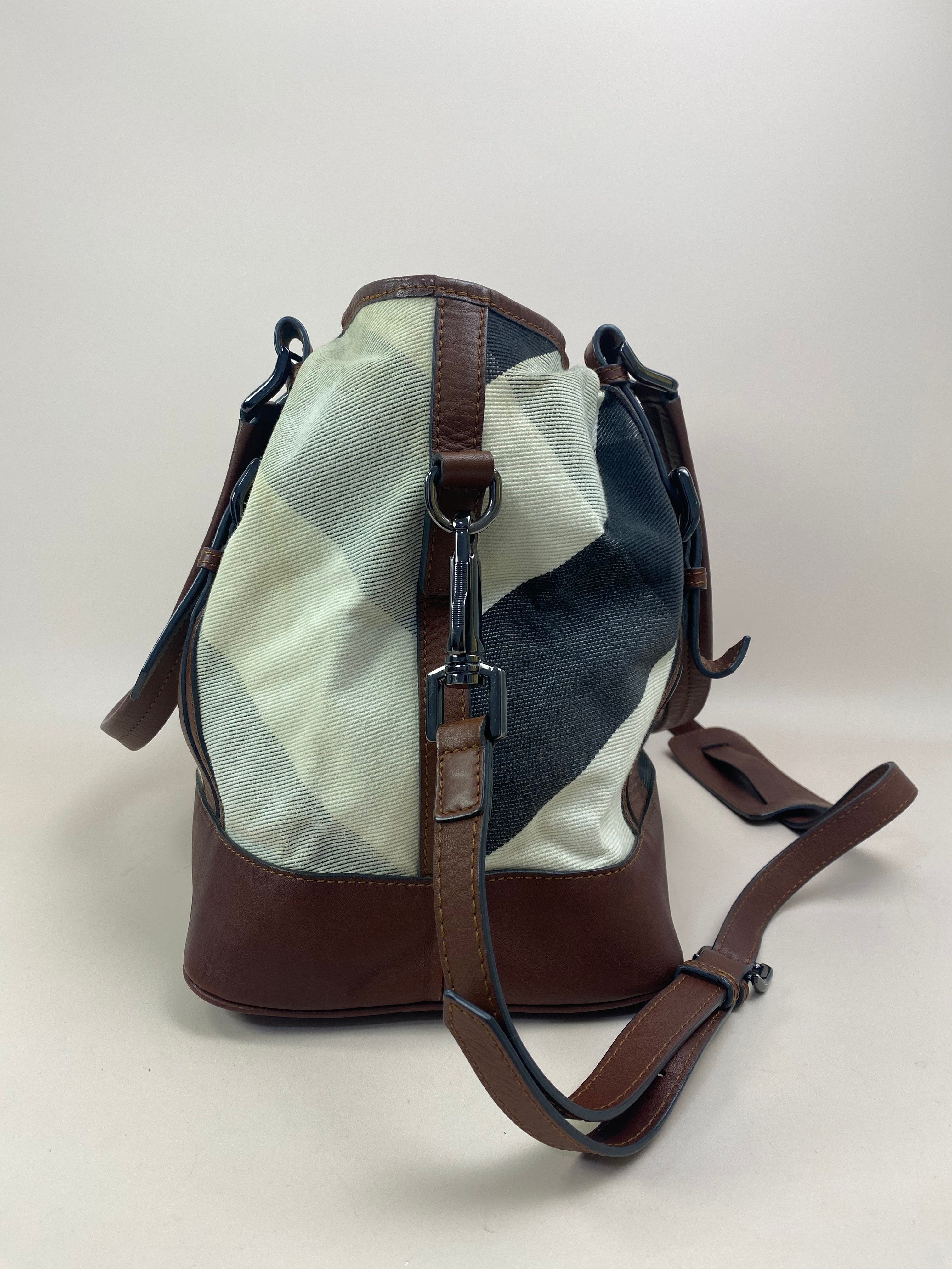 Burberry Bicolor Mega Check Tote Bag