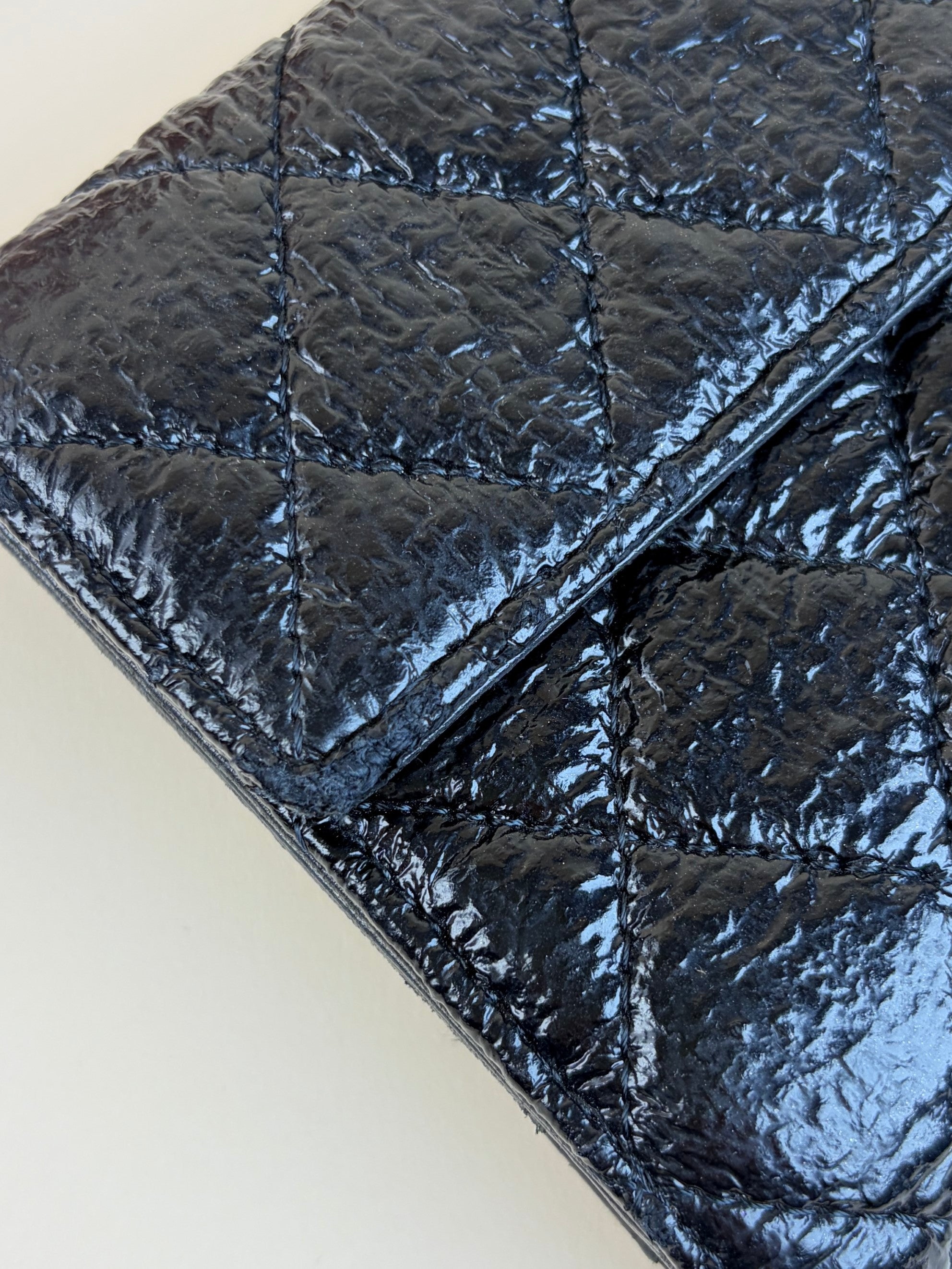 Chanel black new button bi-fold coated tweed wallet