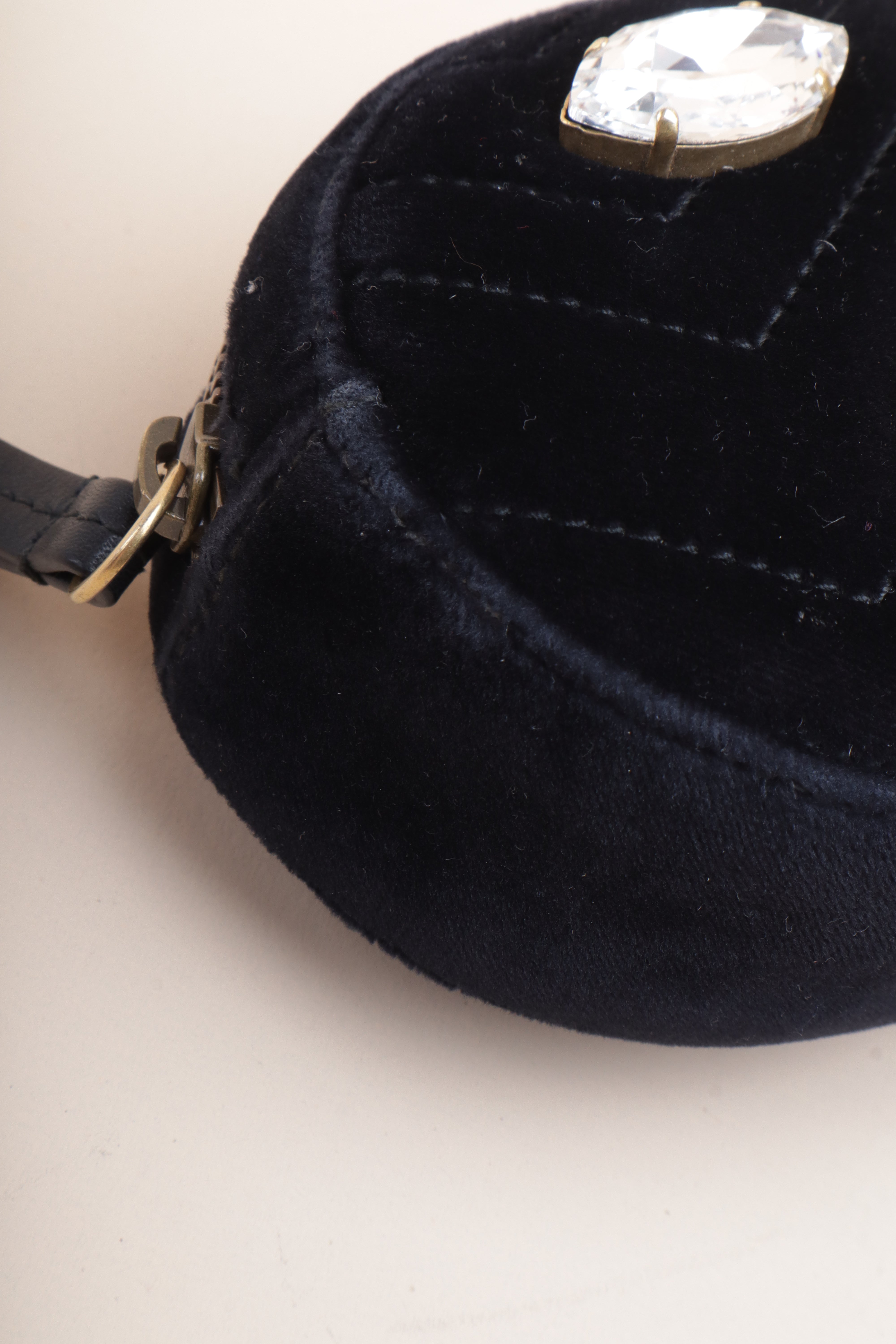 Gucci Black marquise Velvet Marmont Mini Belt Bag