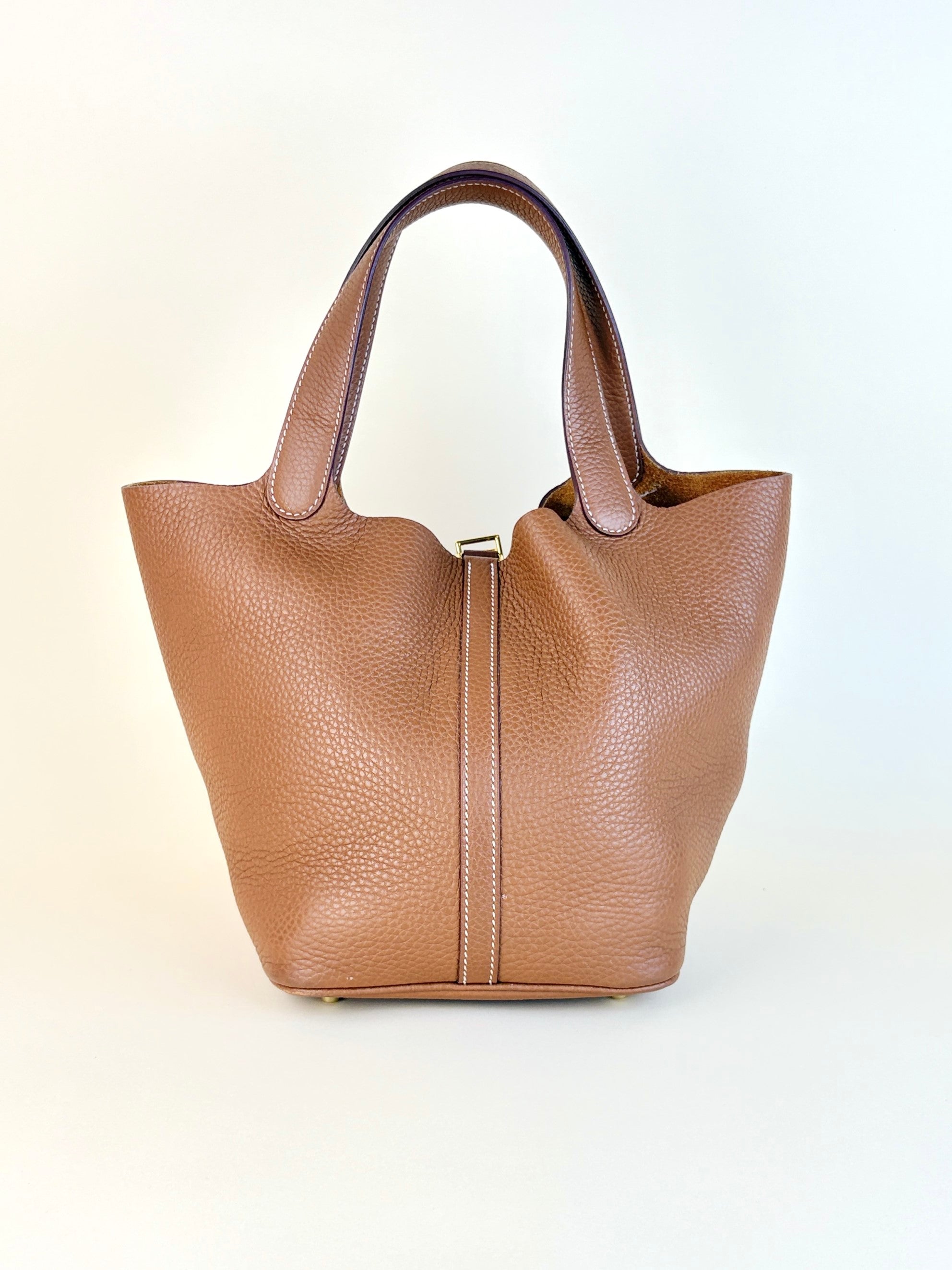Hermes picotin 22 gold taurillon Clemence leather