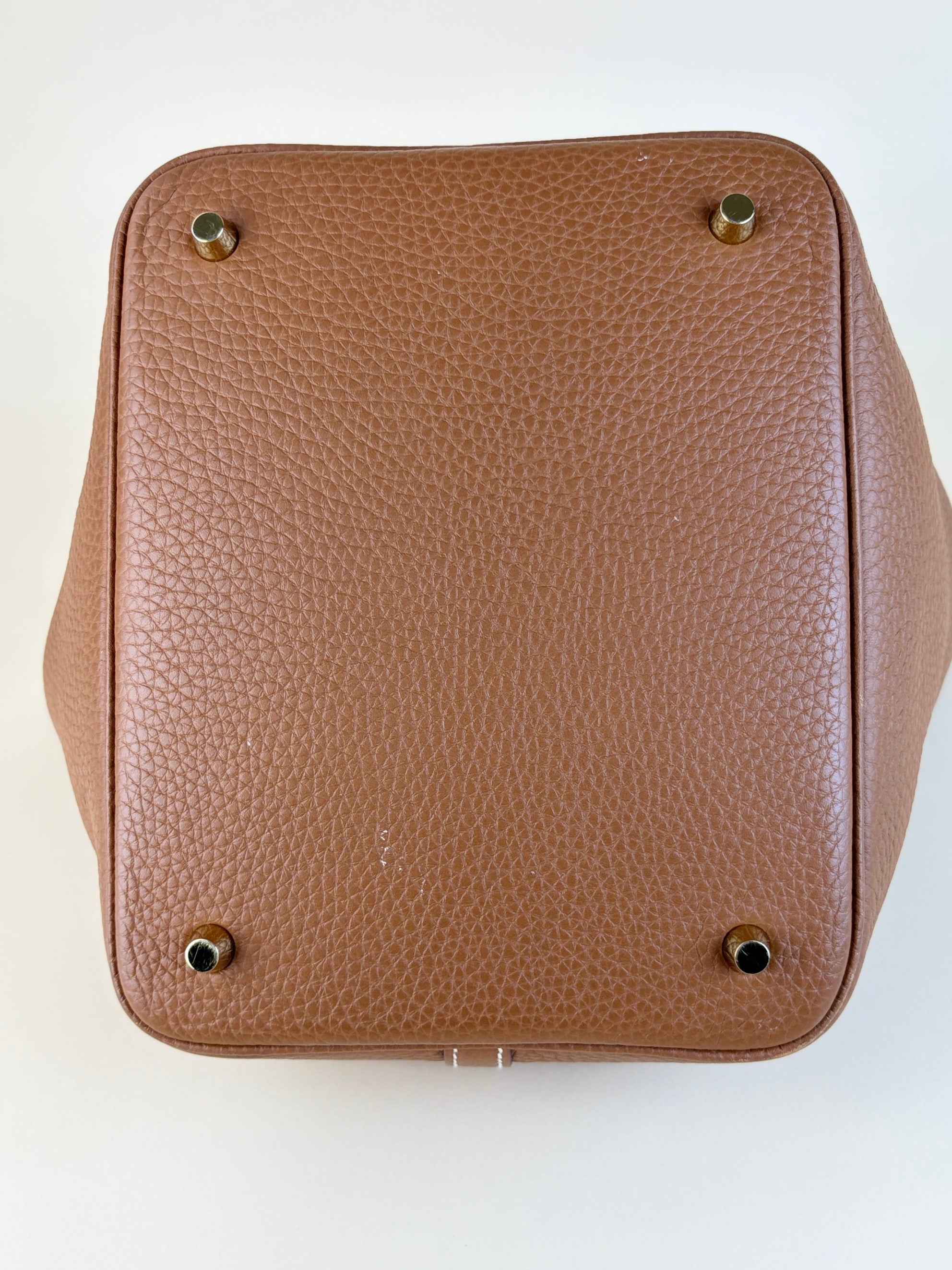 Hermes picotin 22 gold taurillon Clemence leather