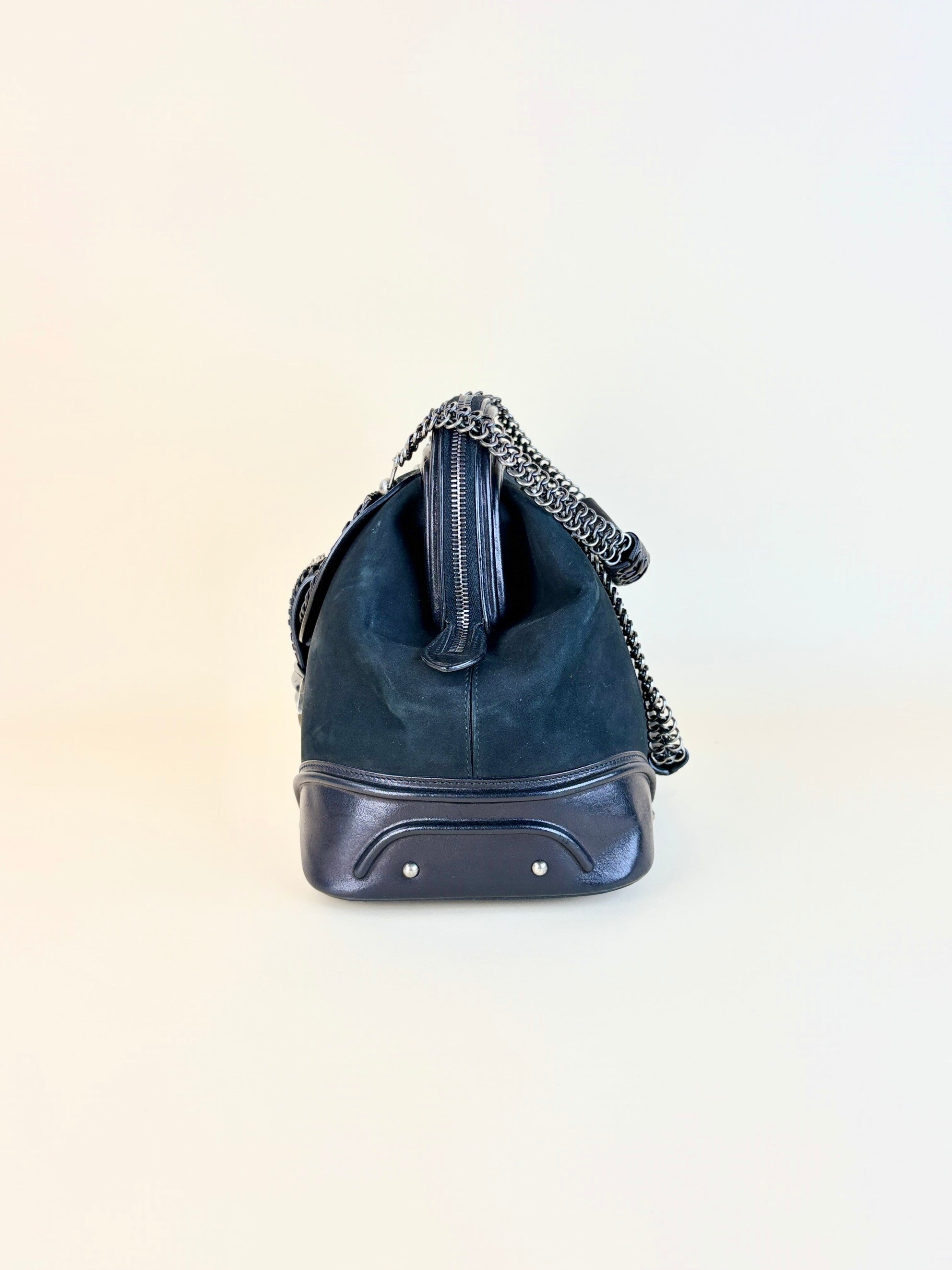 Christian Dior black Nubuck jeame frame bag