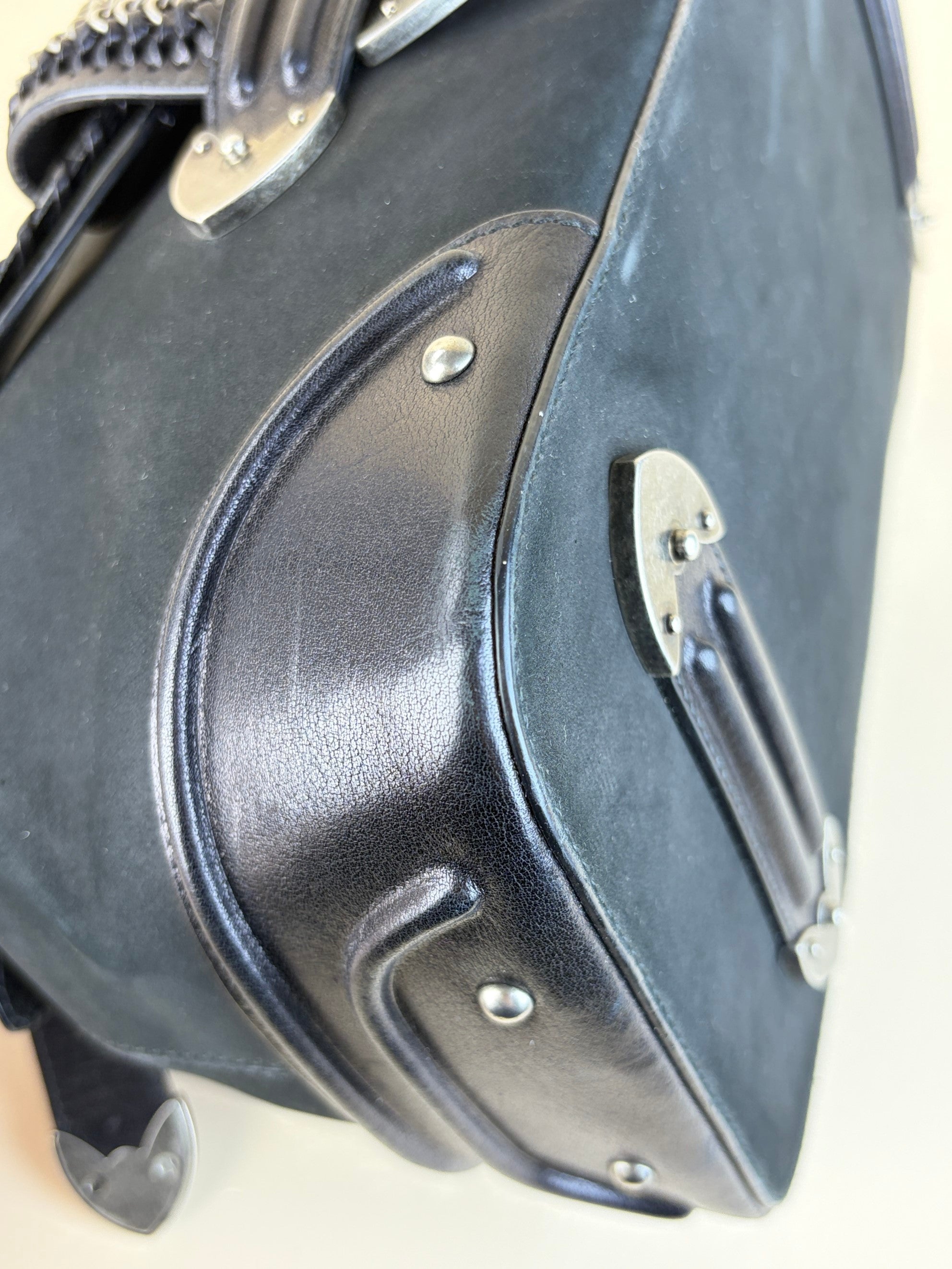 Christian Dior black Nubuck jeame frame bag