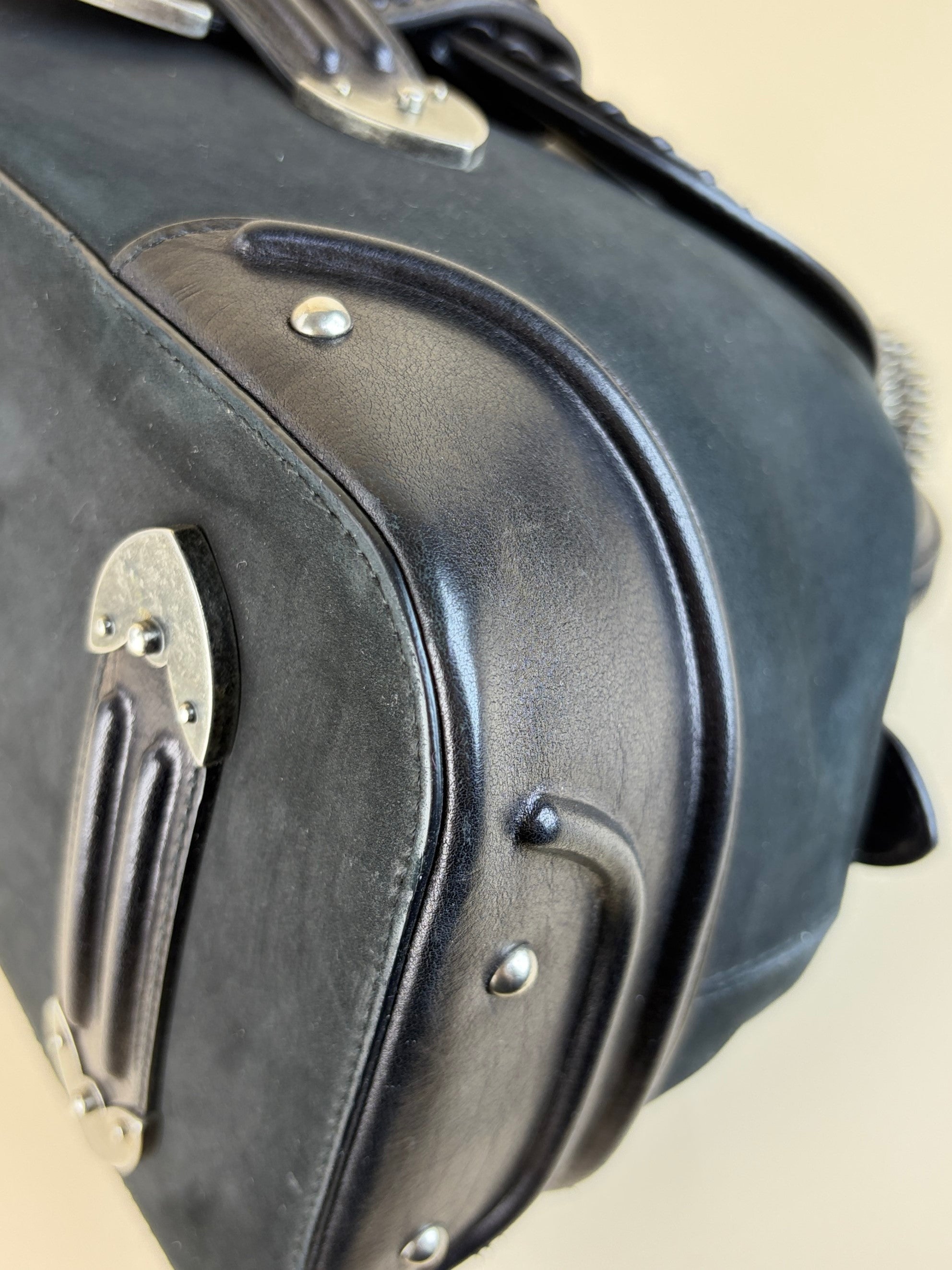 Christian Dior black Nubuck jeame frame bag