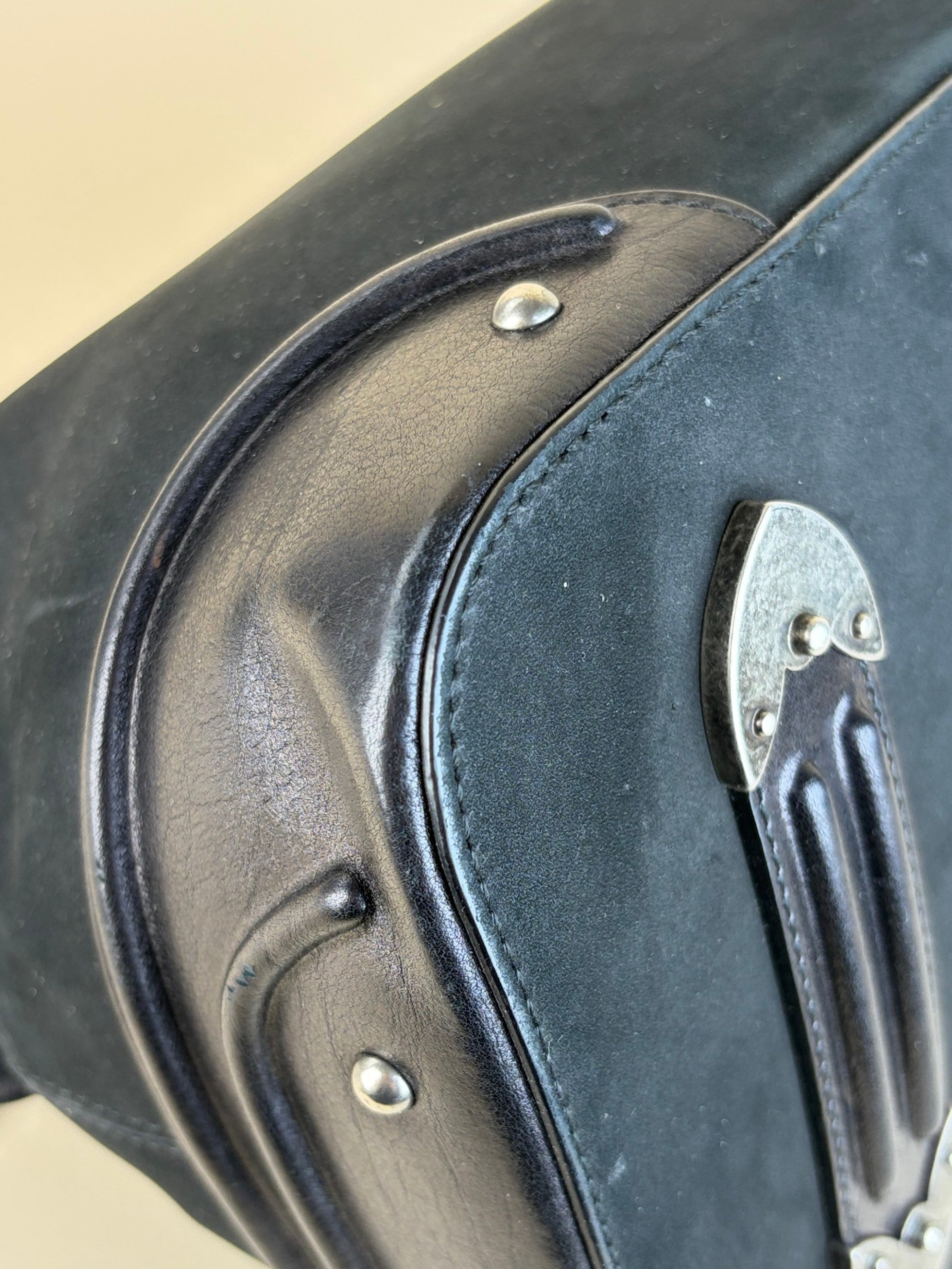 Christian Dior black Nubuck jeame frame bag