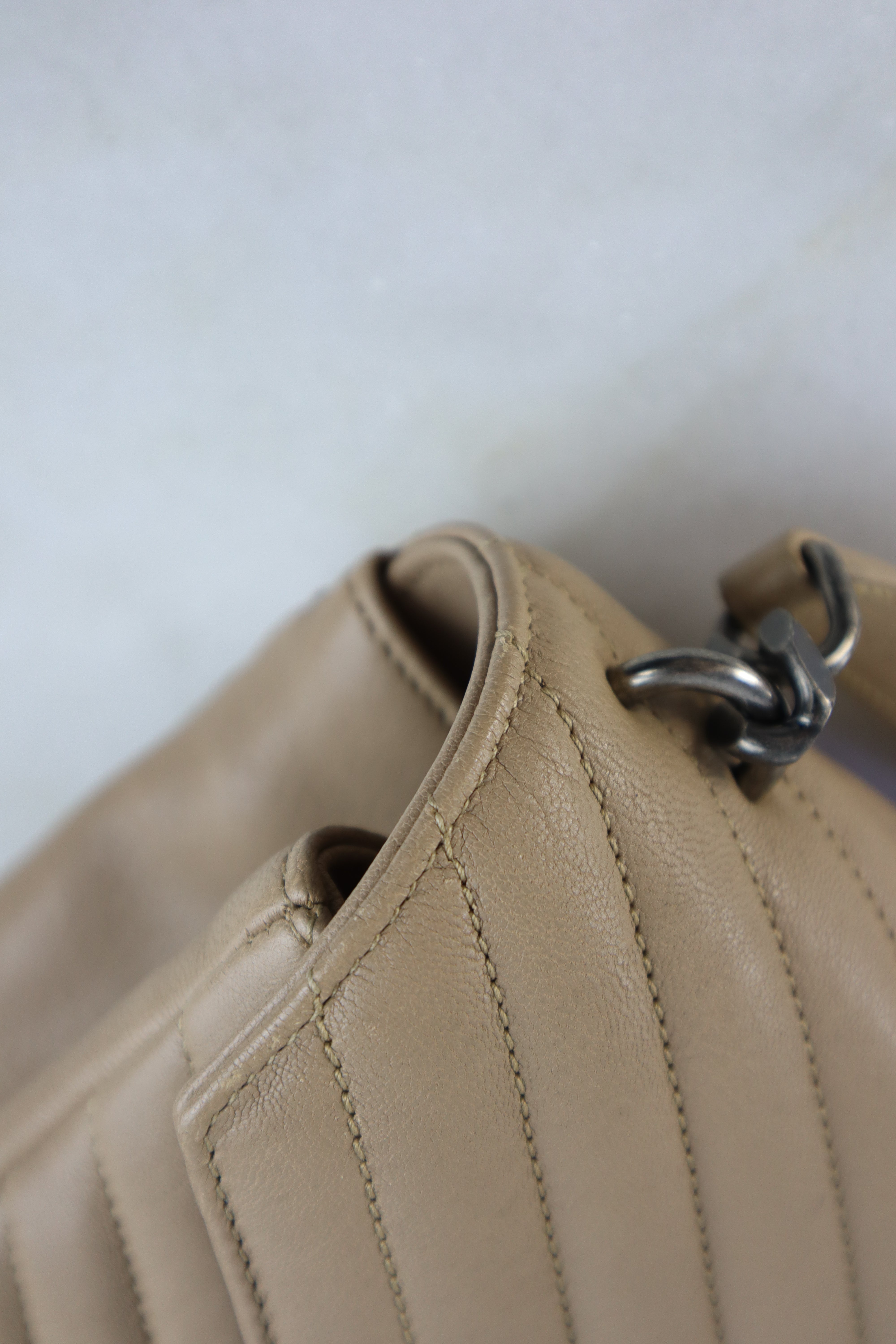 YSL Beige Matelasse Chevron Collage Medium Bag